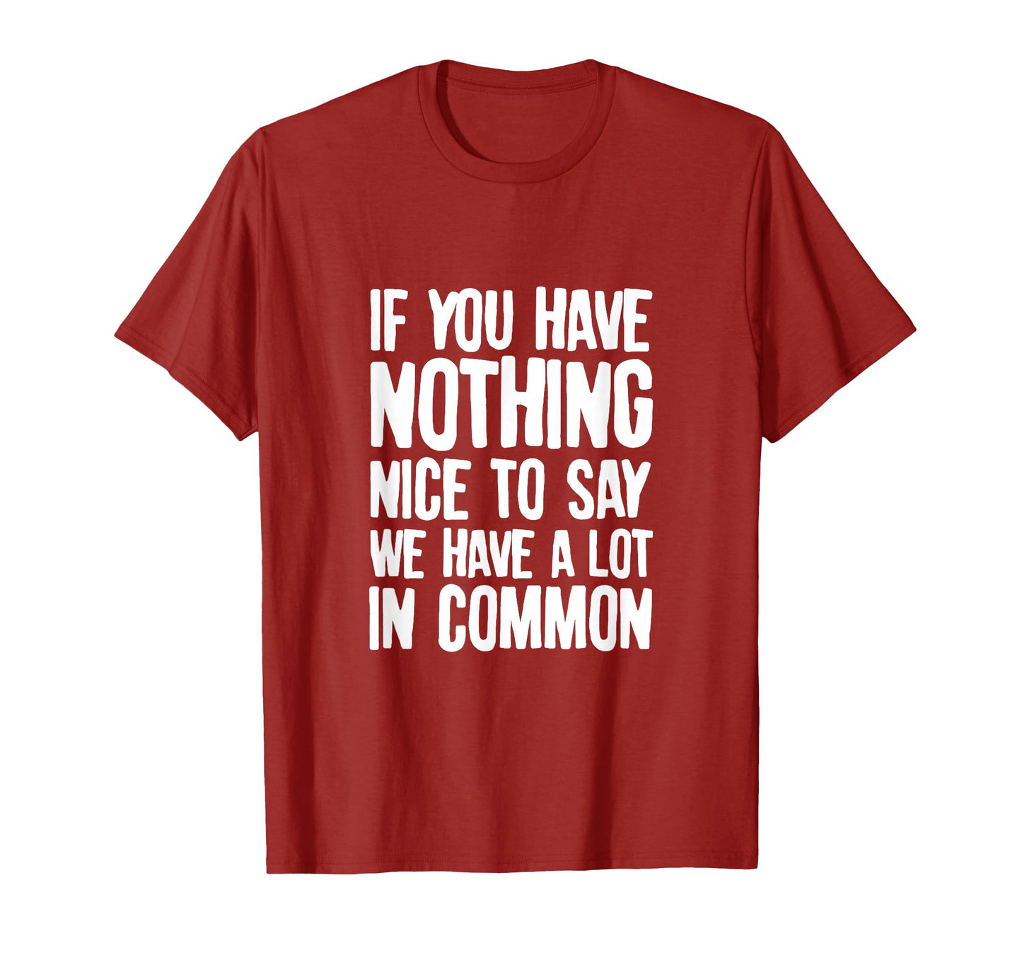You Have Nothing Nice To Say We Have A Lot In Common Saying T-Shirt