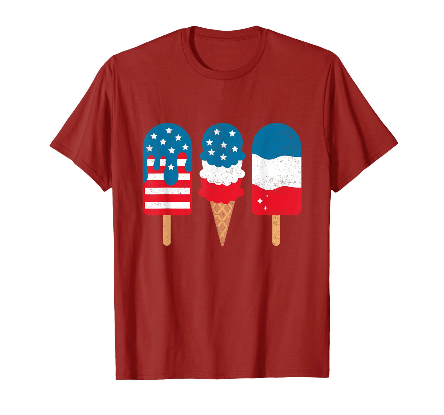 4th Of July Popsicle Red White Blue American Flag Patriotic Women Girls Kids Men T-Shirt