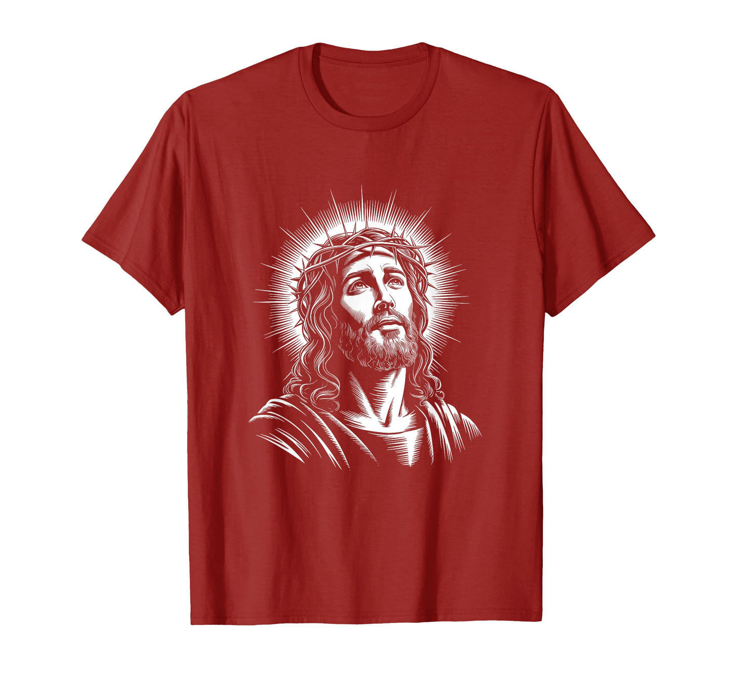 Jesus Christ Face With Crown Of Thorn God Bible Christian T-Shirt