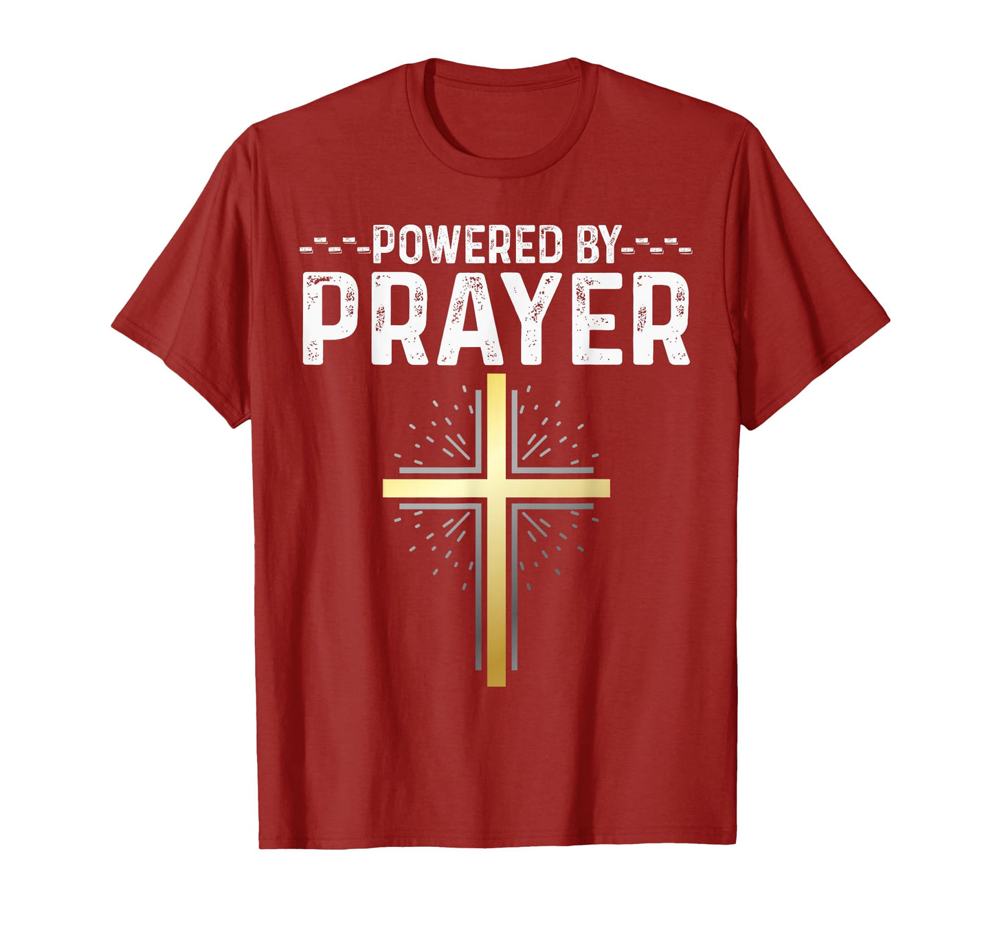 Powered By Prayer Christian Cross Religious graphic T-Shirt