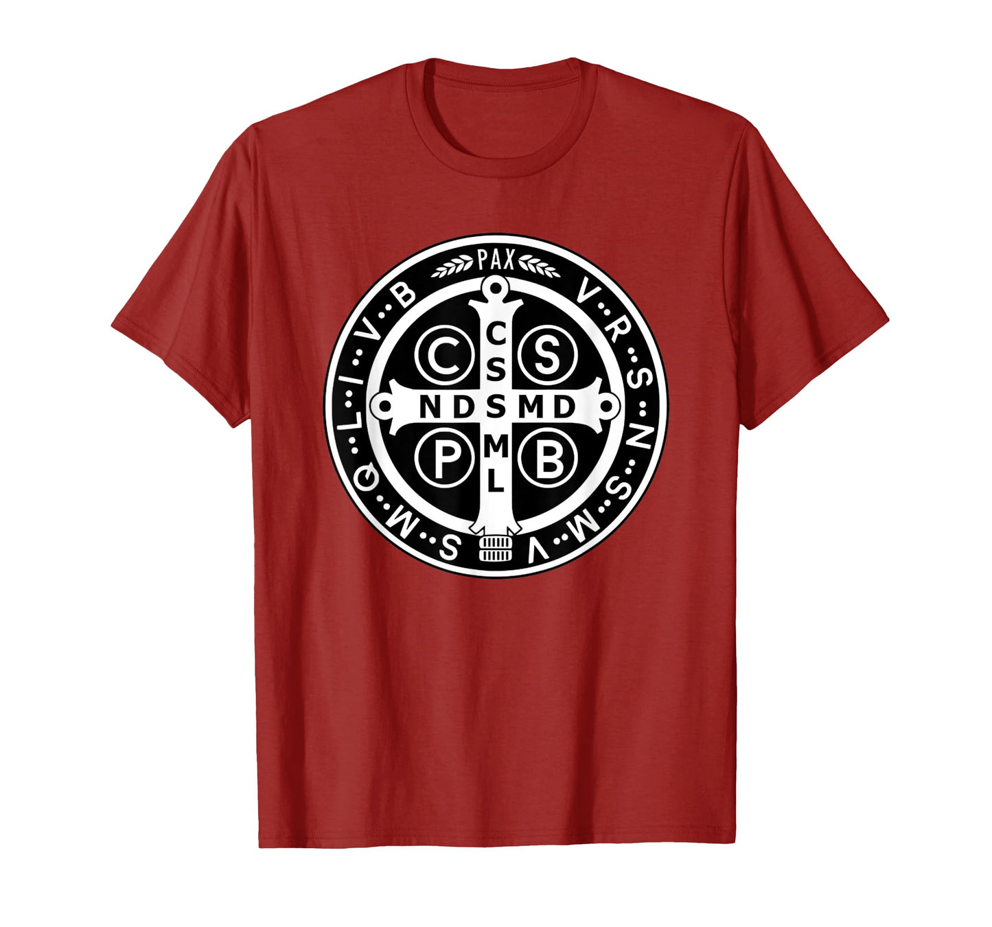 Funny Cross Saint Benedict Medal Black White T-Shirt