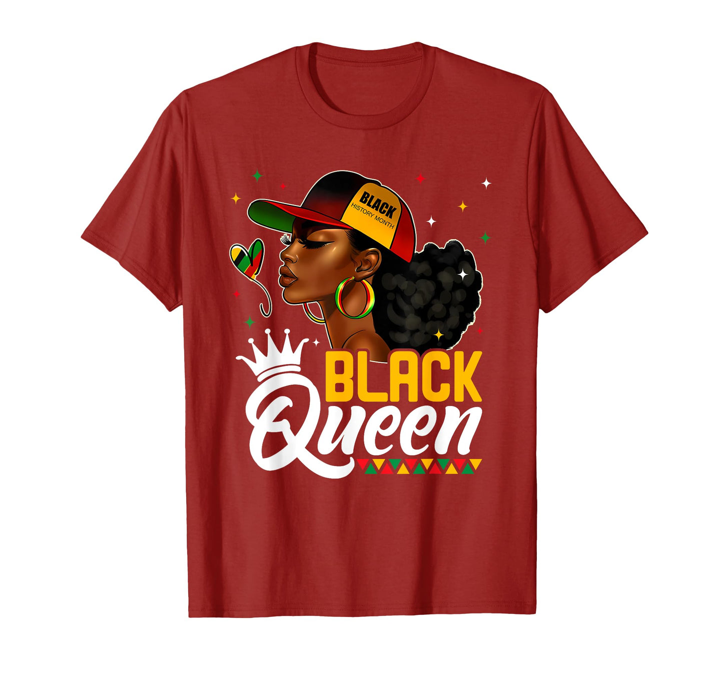 Black History Month Black Queen In Hat Melanin Girl Women T-Shirt