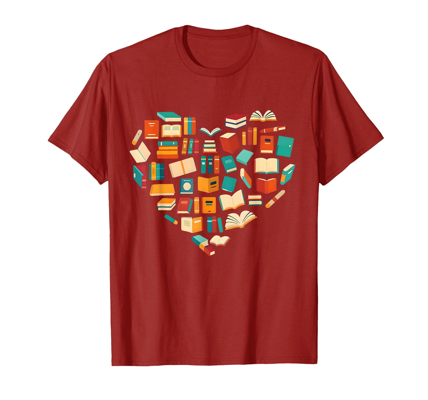 Book Lover Heart Book Reading Bookworm Librarian Teacher T-Shirt