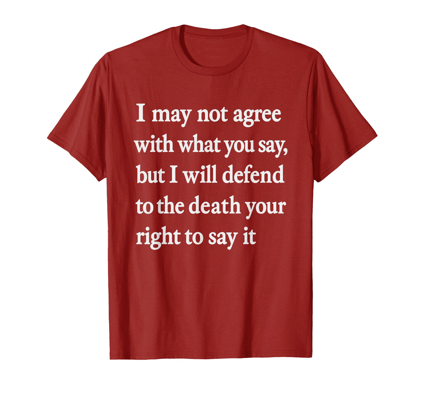 Retro Voltaire Quote I May Not Agree Freedom of Speech T-Shirt
