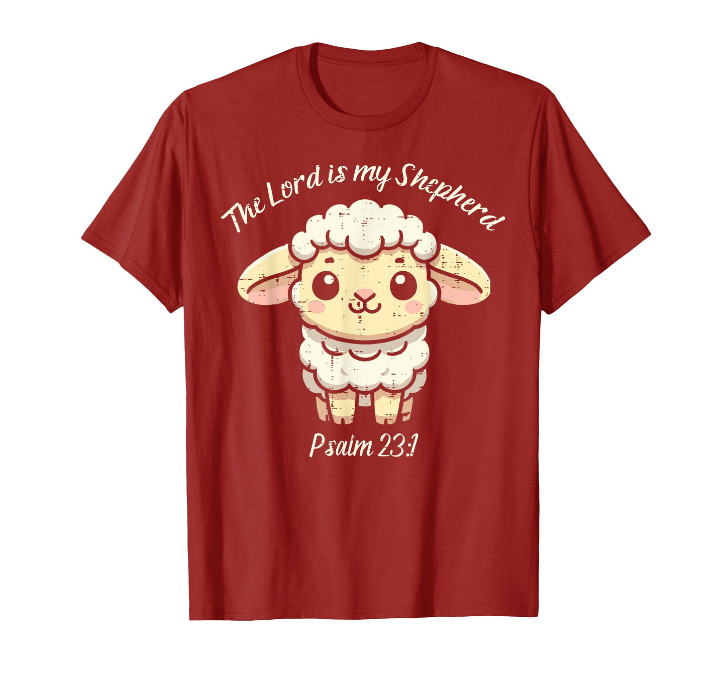 Lord Is My Shepherd Psalm 23 1 Lamb Christian Kids Women Men T-Shirt