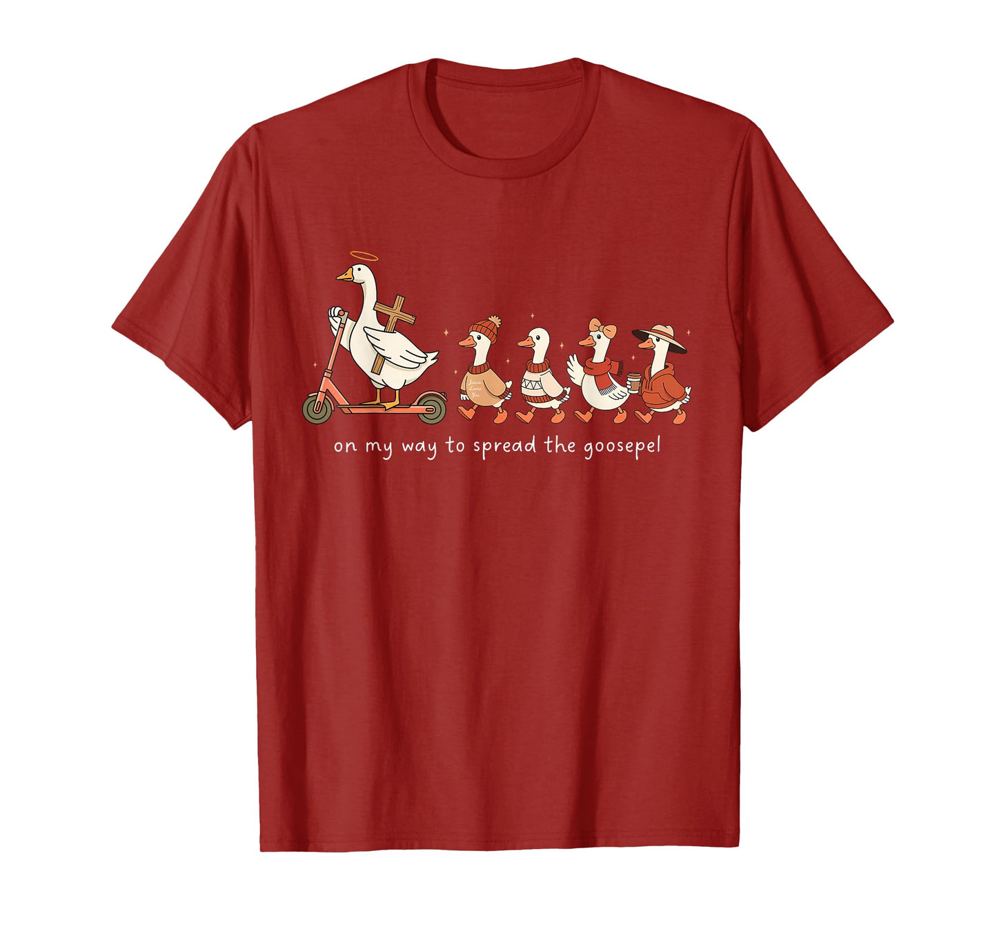 On My Way to Spread The Goosepel Funny Christian Faith Goose T-Shirt