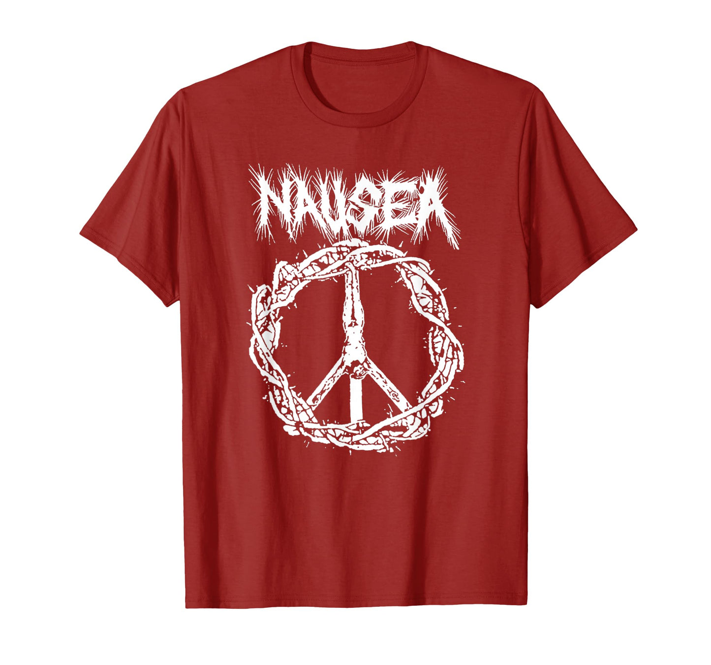 Vintage Nausea Christ Jesus On Crown - Nausea Band Design T-Shirt
