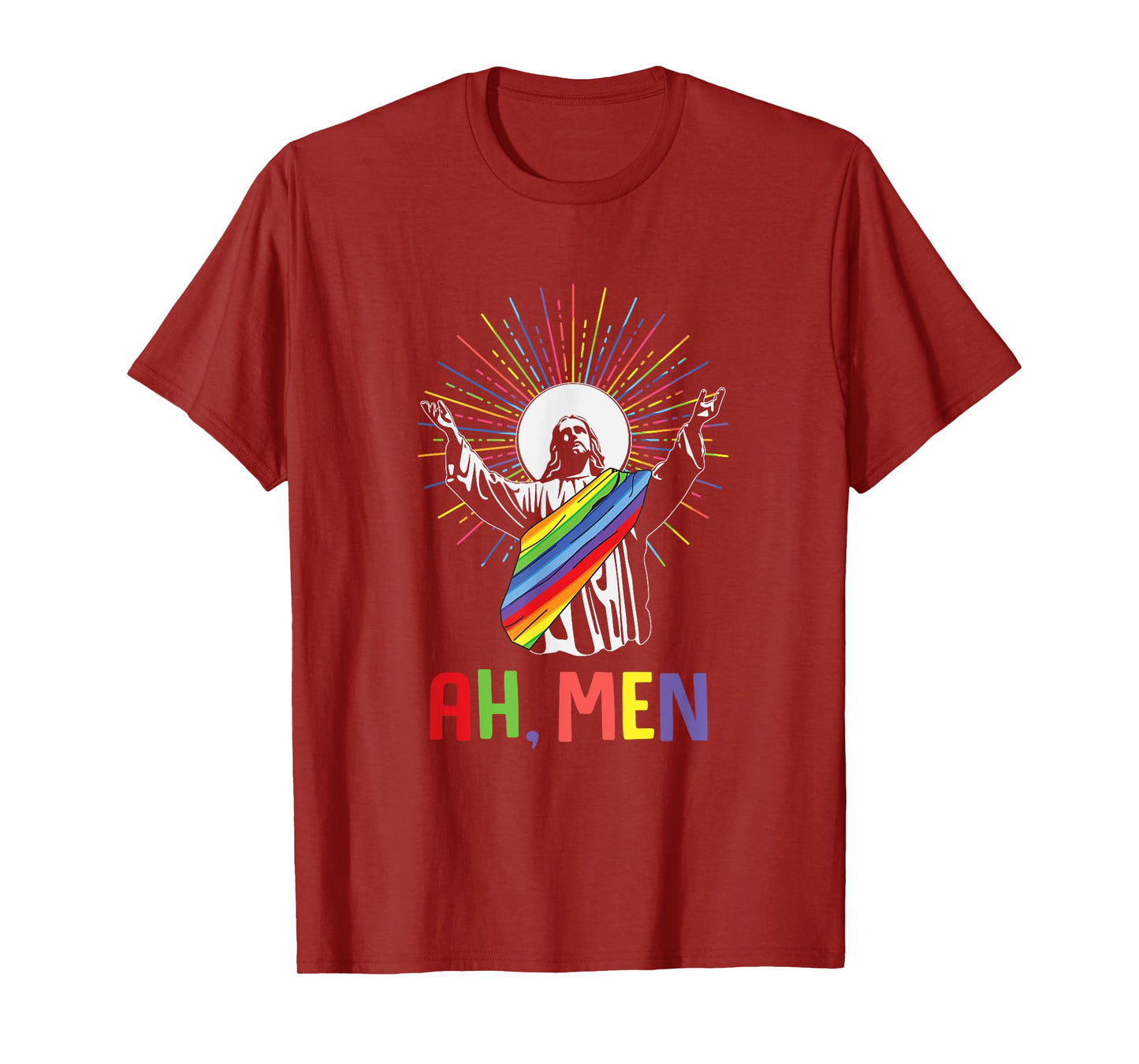Ah Men Funny LGBTQ Jesus Gay Pride Month T-Shirt