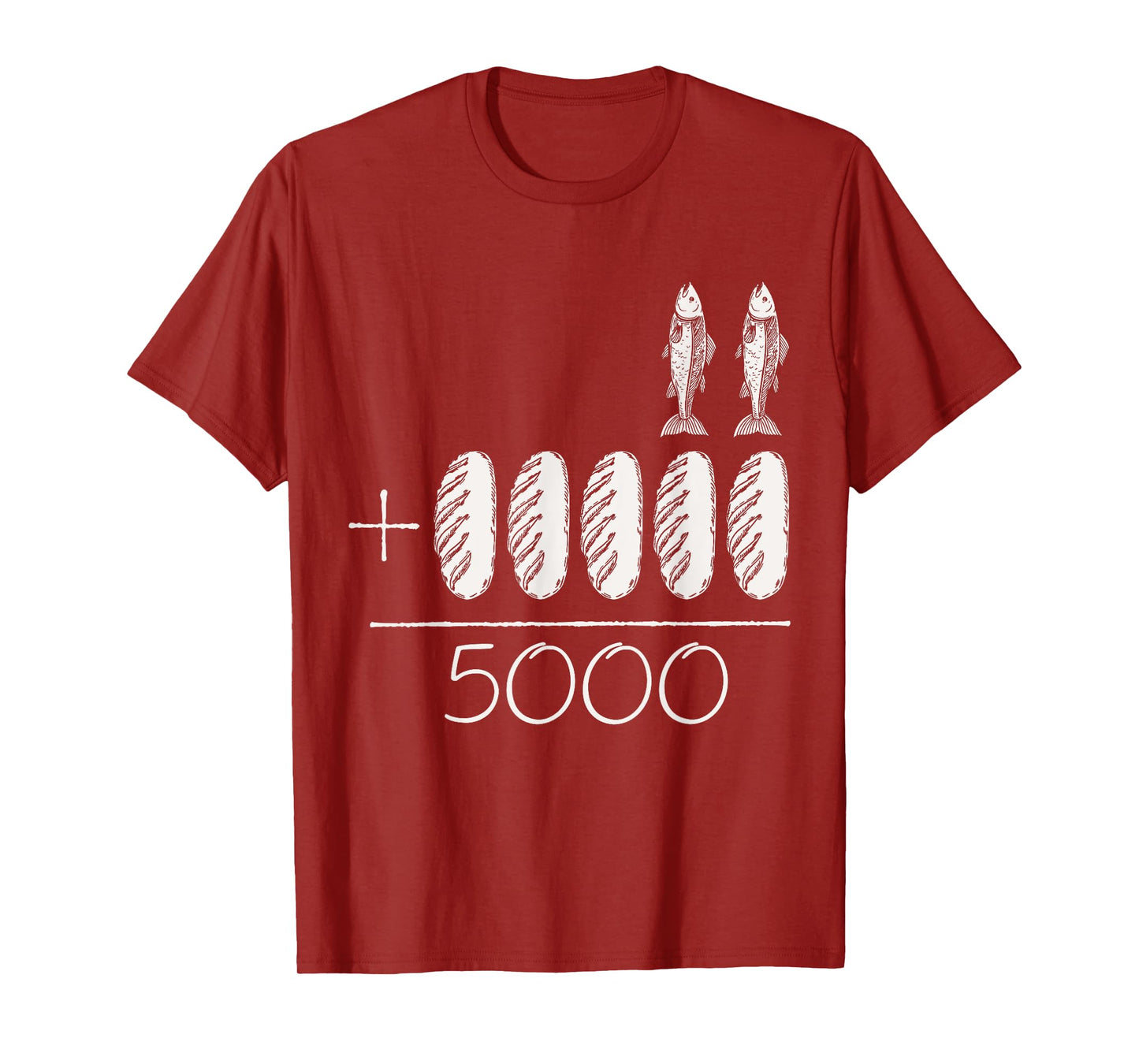 2 Fishes 5 Breads Jesus Feeds The 5000 Christian T-Shirt