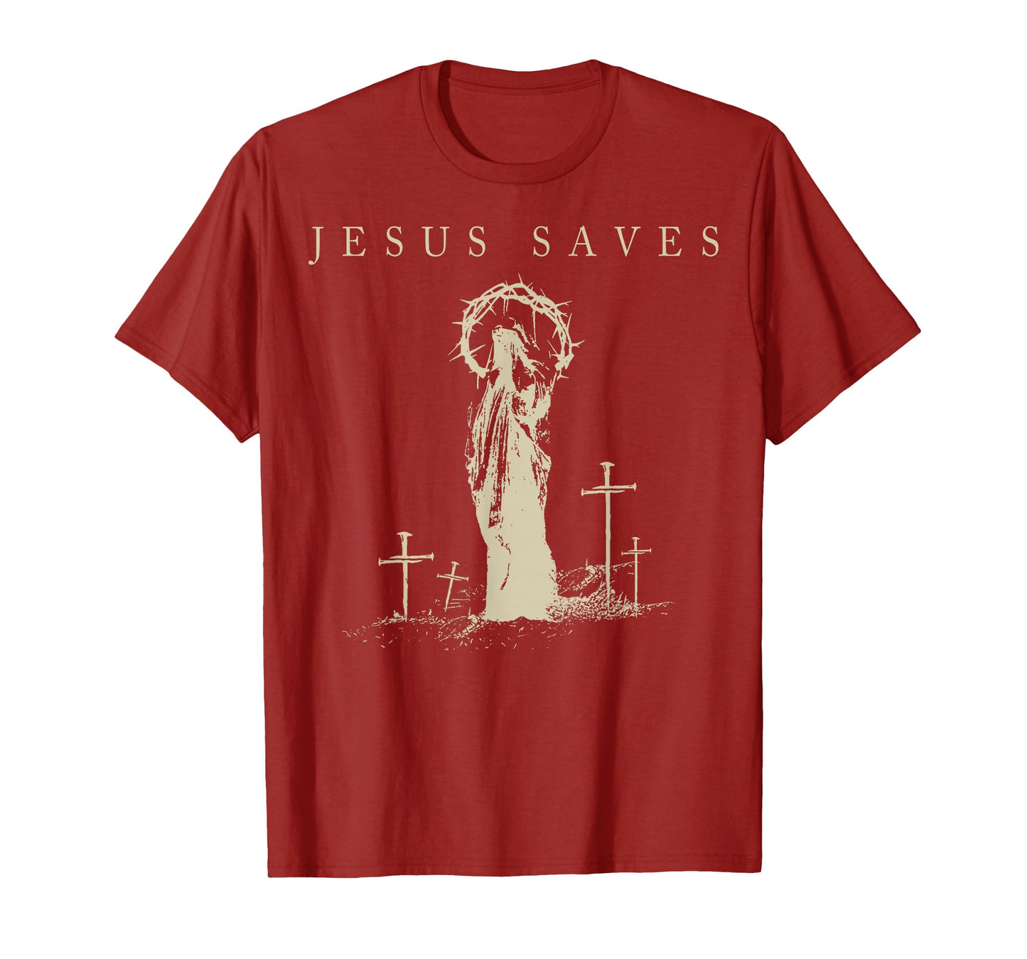Jesus Saves Christian Faith Cross Vintage Religious Art T-Shirt