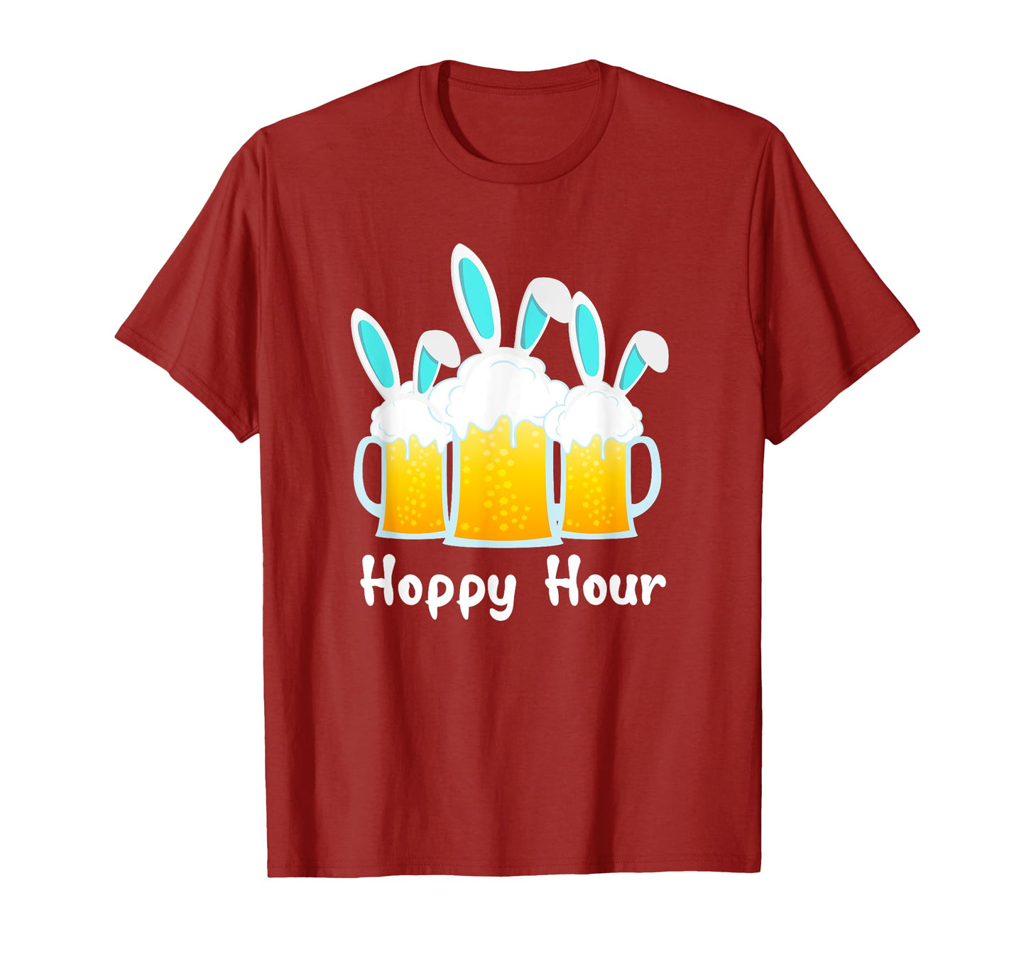 Punny Easter Shirt Happy Bunny Beer Drinking Top Men Women T-Shirt