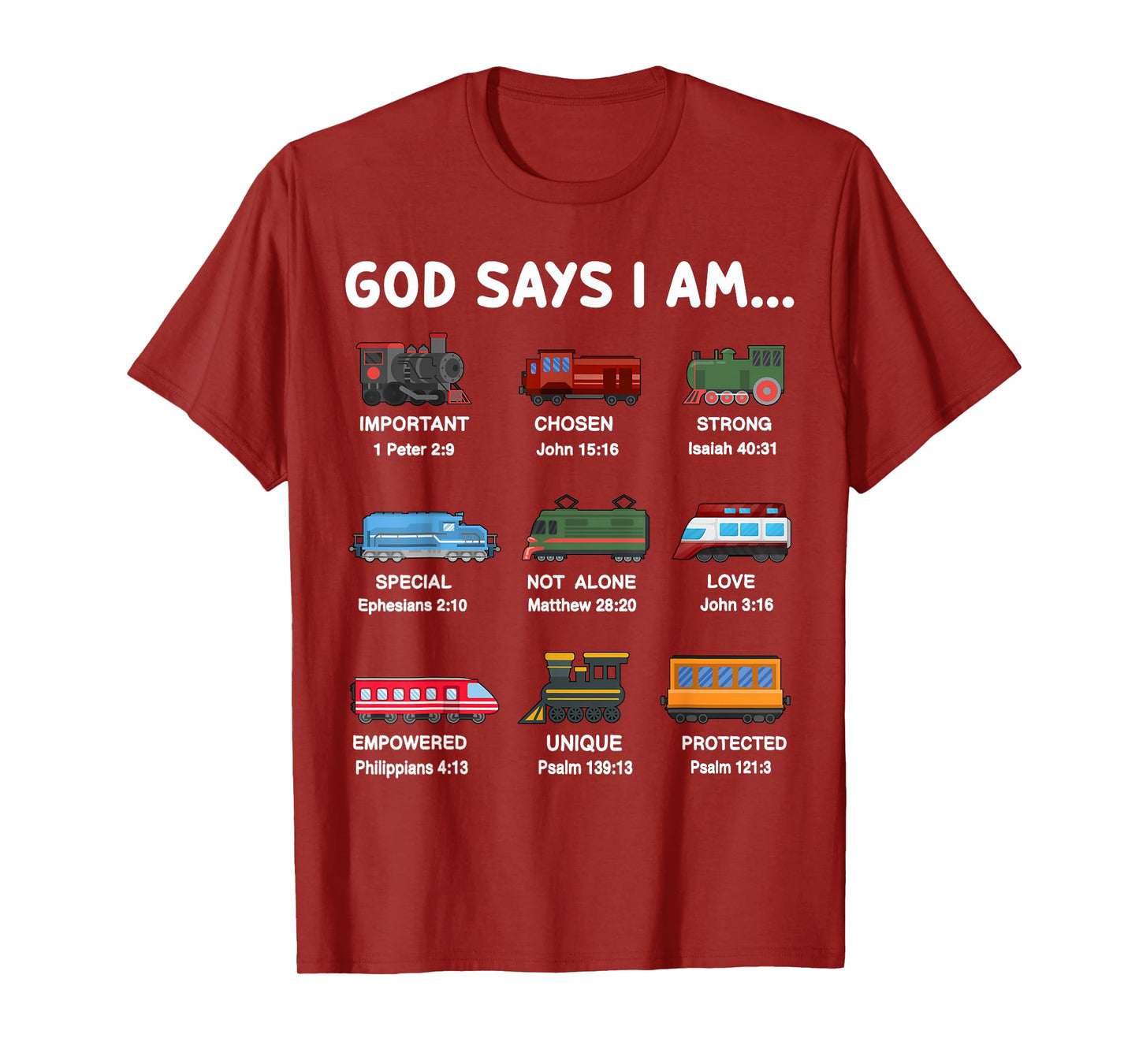 God Say I Am Train Shirt Christian Toddler Boy Locomotive T-Shirt