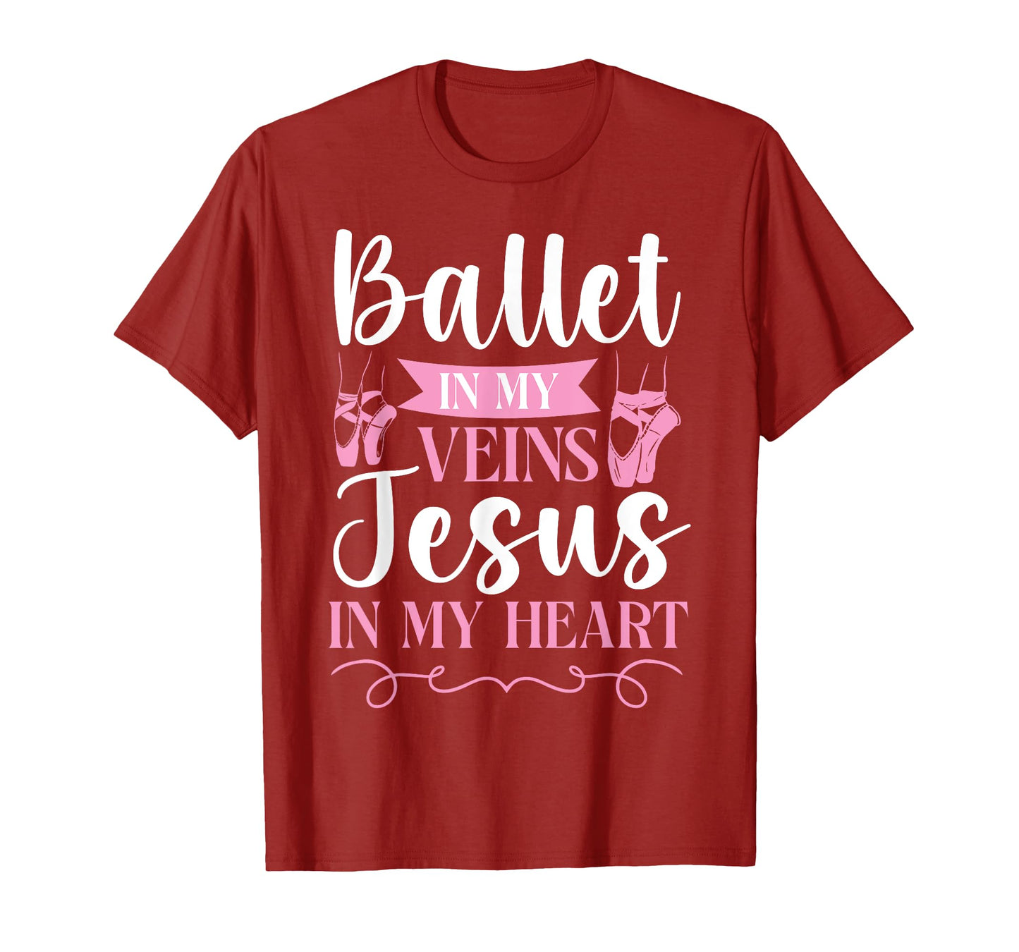 Ballet Dancer Dance Girl Ballerina Jesus Faith Christian T-Shirt