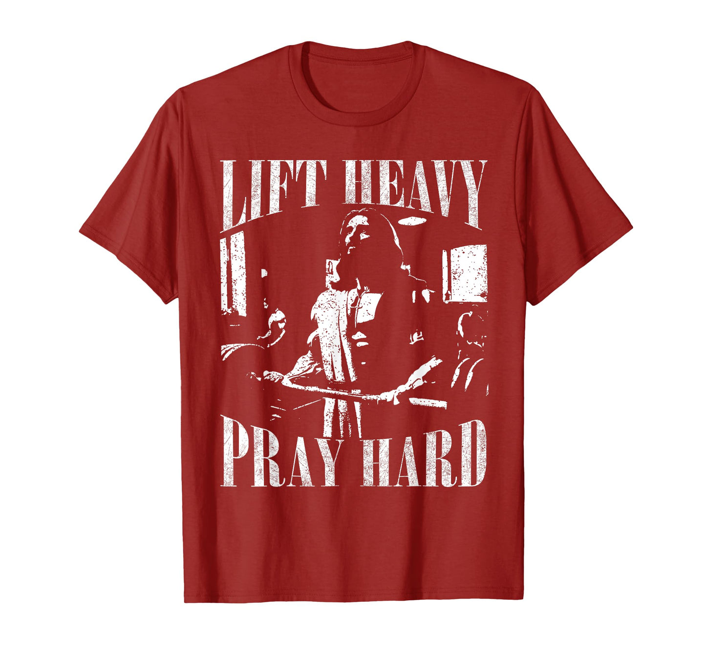 Lift Heavy Pray Hard Gym Jesus Christian For Christian T-Shirt