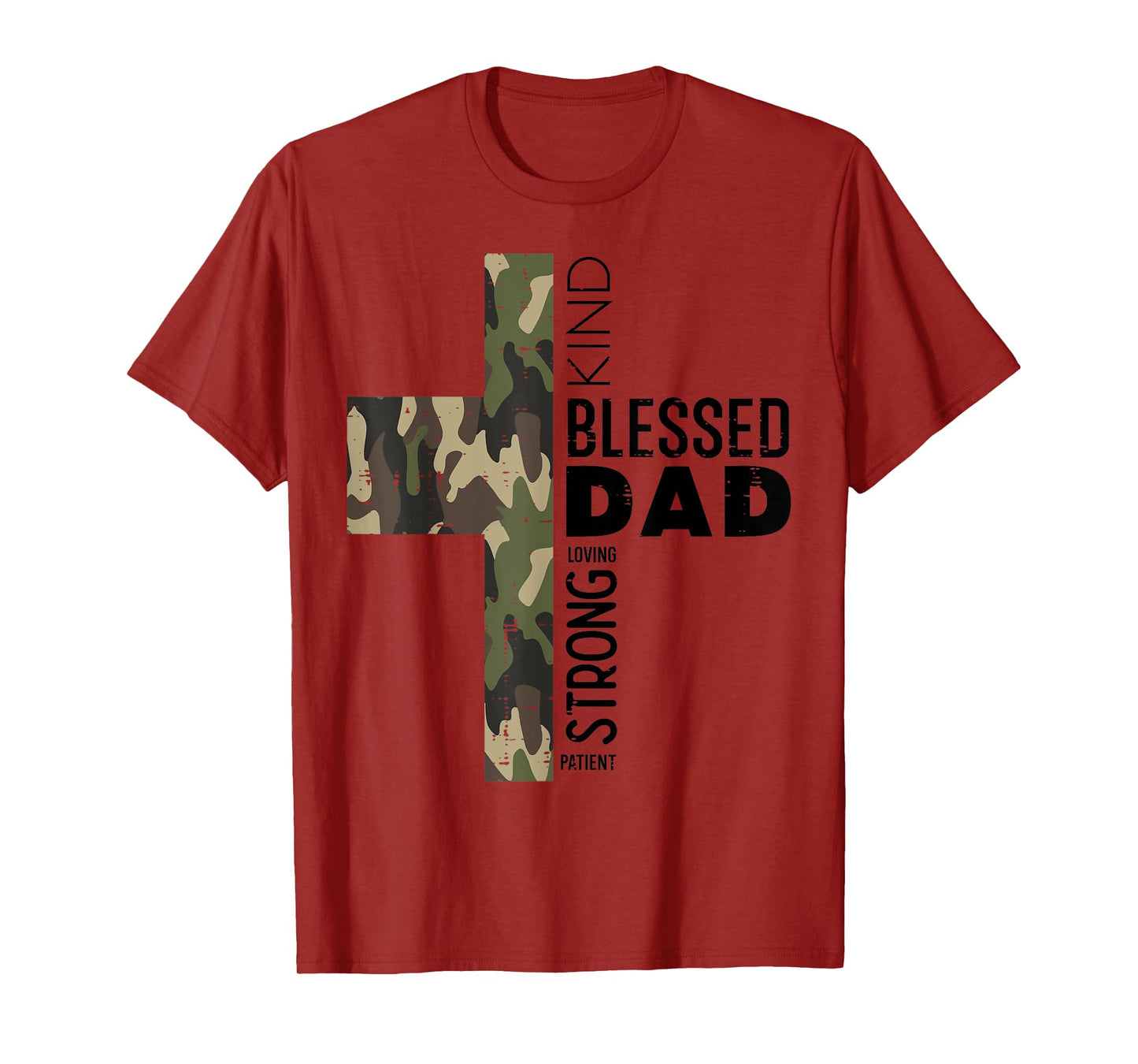 Fathers Day Blessed Dad Camo Cross Christian Papa Daddy Men T-Shirt