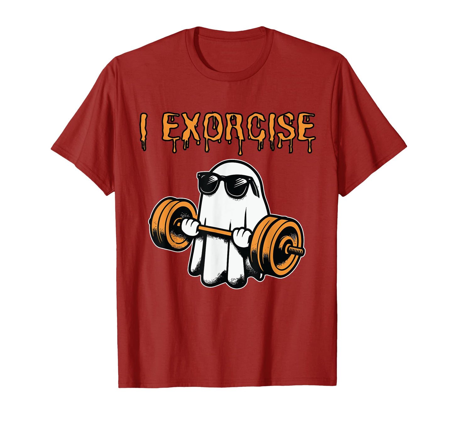 ghost I exorcise funny gym exercise workout spooky Halloween T-Shirt