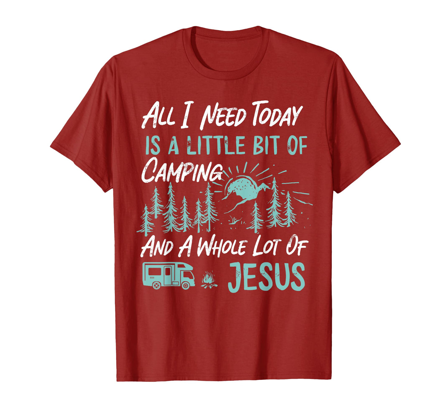 A Little Bit Of Camping And Jesus Motorhome Campervan T-Shirt
