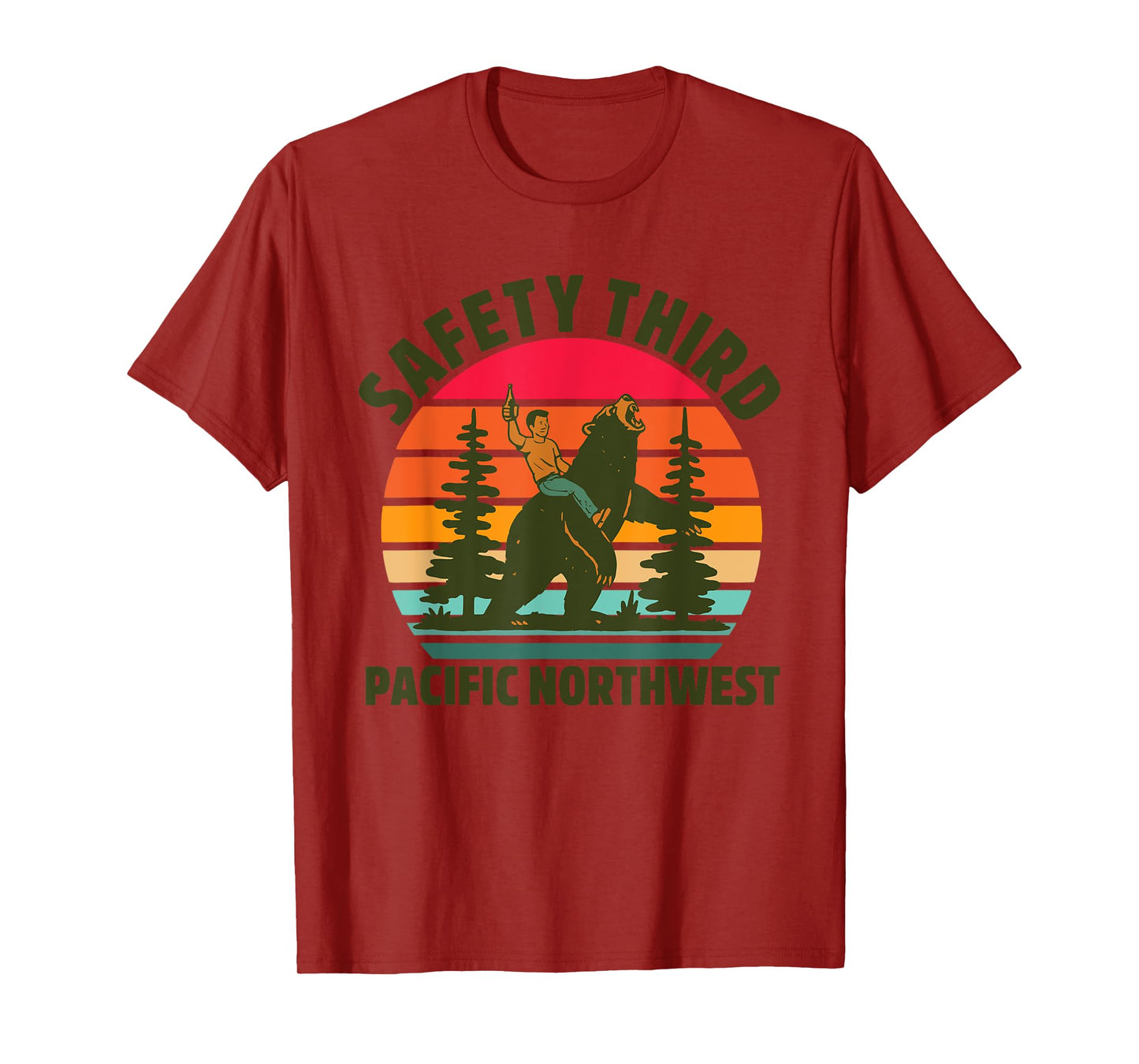 Safety Third Pacific Northwest Vintage Design T-Shirt