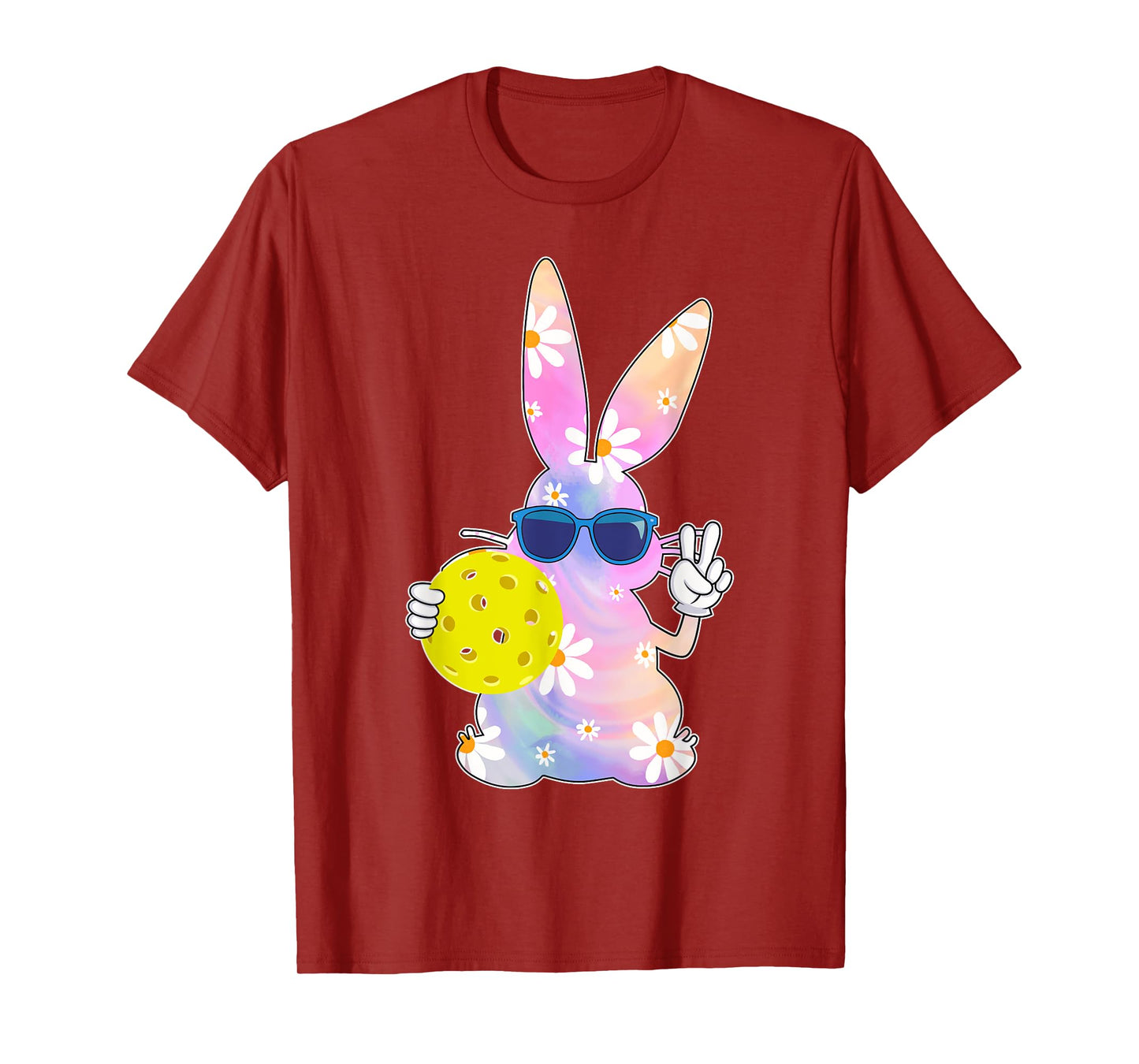 Groovy Cute Easter Bunny Pickleball Easter Day Boys Girls T-Shirt