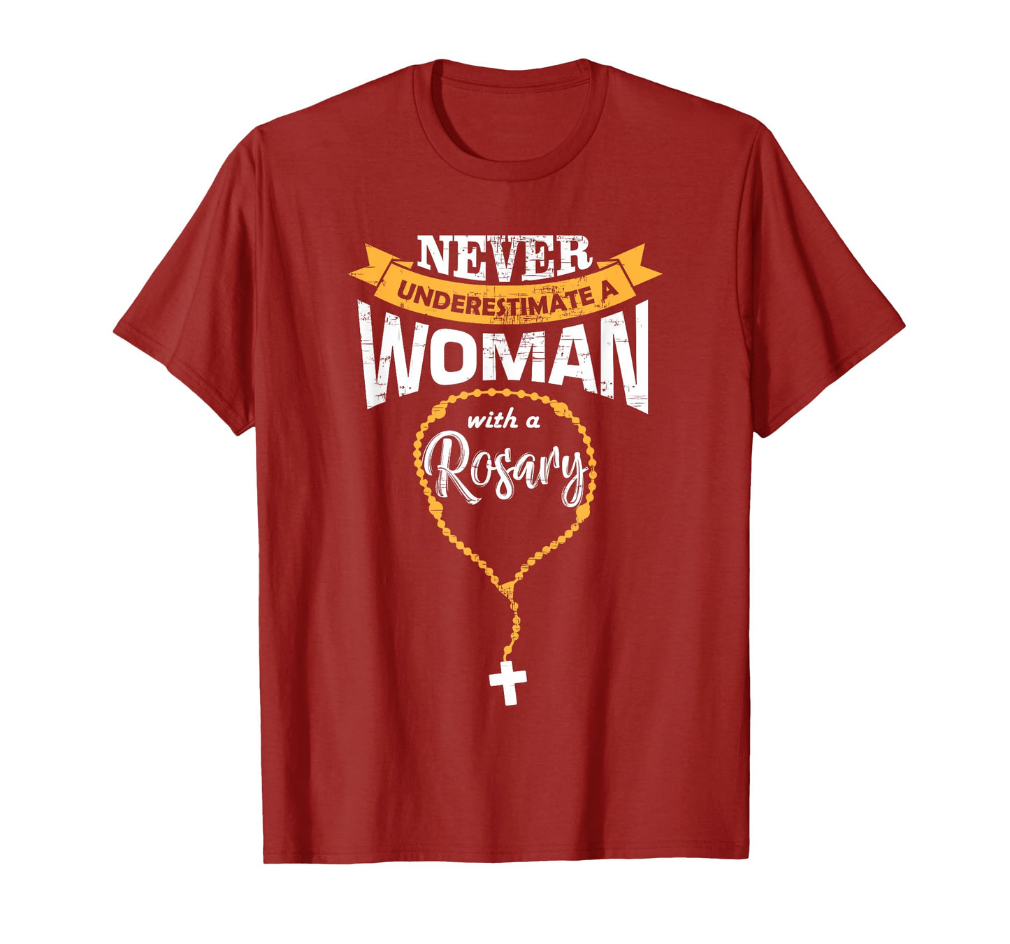 Cute Never Underestimate A Woman With A Rosary Christian T-Shirt