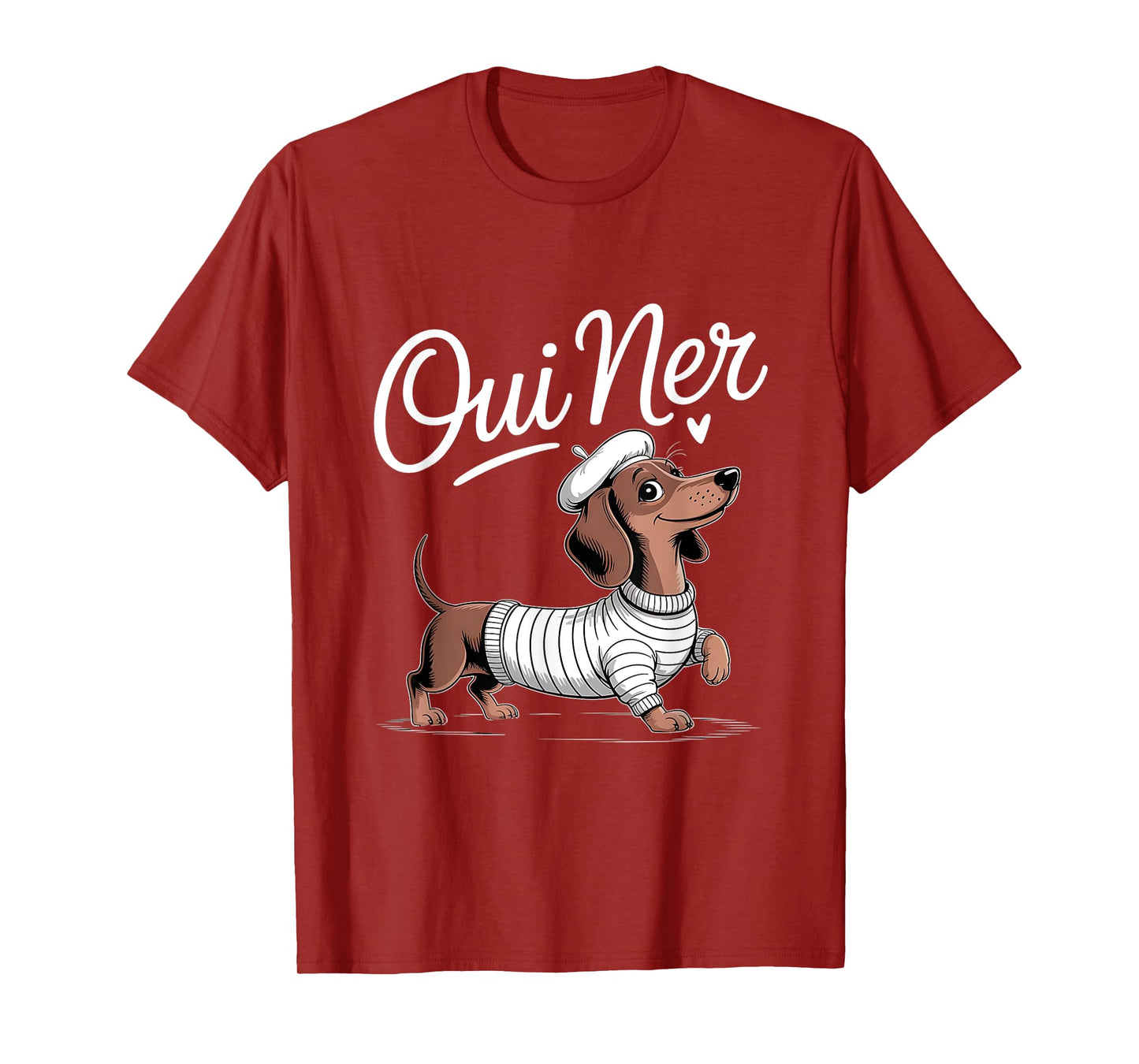 Oui Ner Dachshund Wiener Dog Funny French Humor T-Shirt