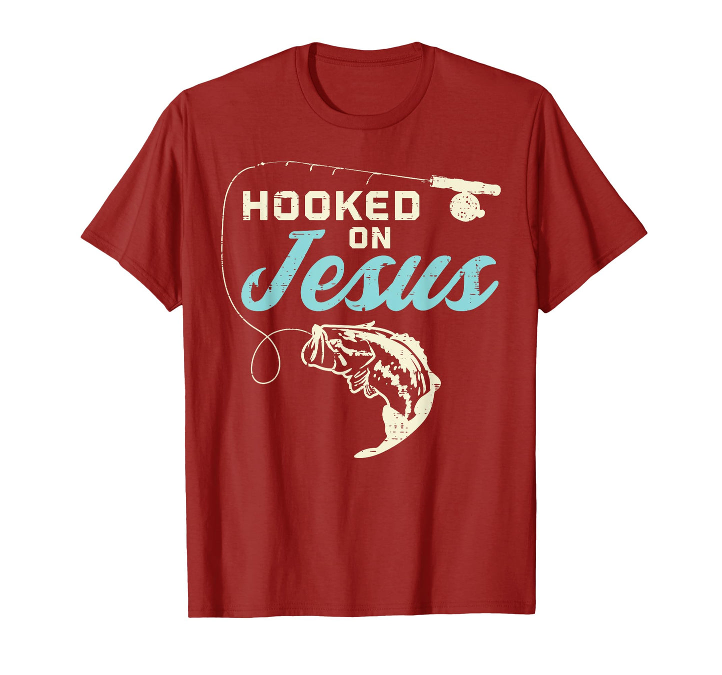 Hook On Jesus Bass Fishing Christian Religious God Gift T-Shirt