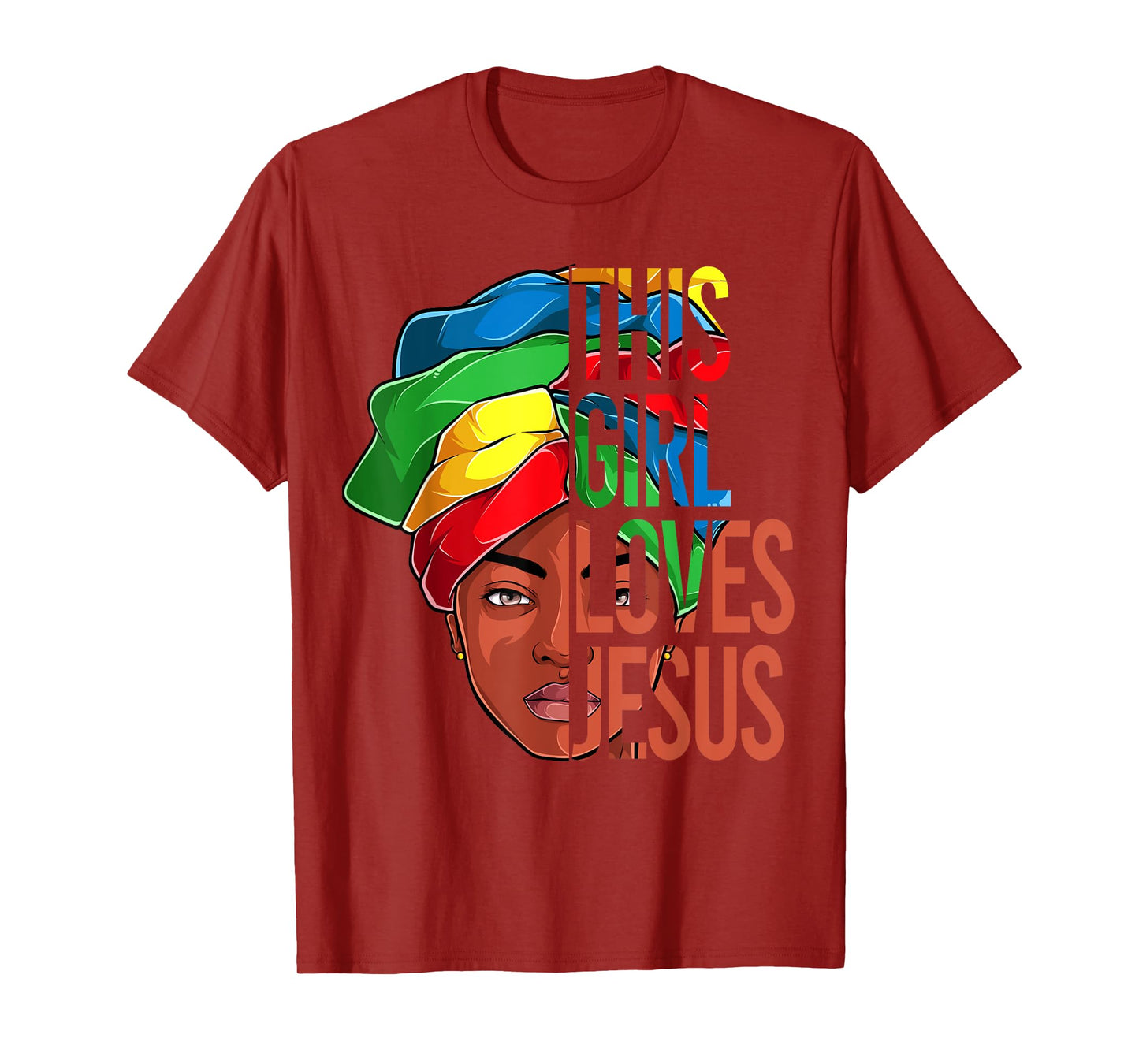 African American Apparel, Girl loves Jesus Christian Black T-Shirt