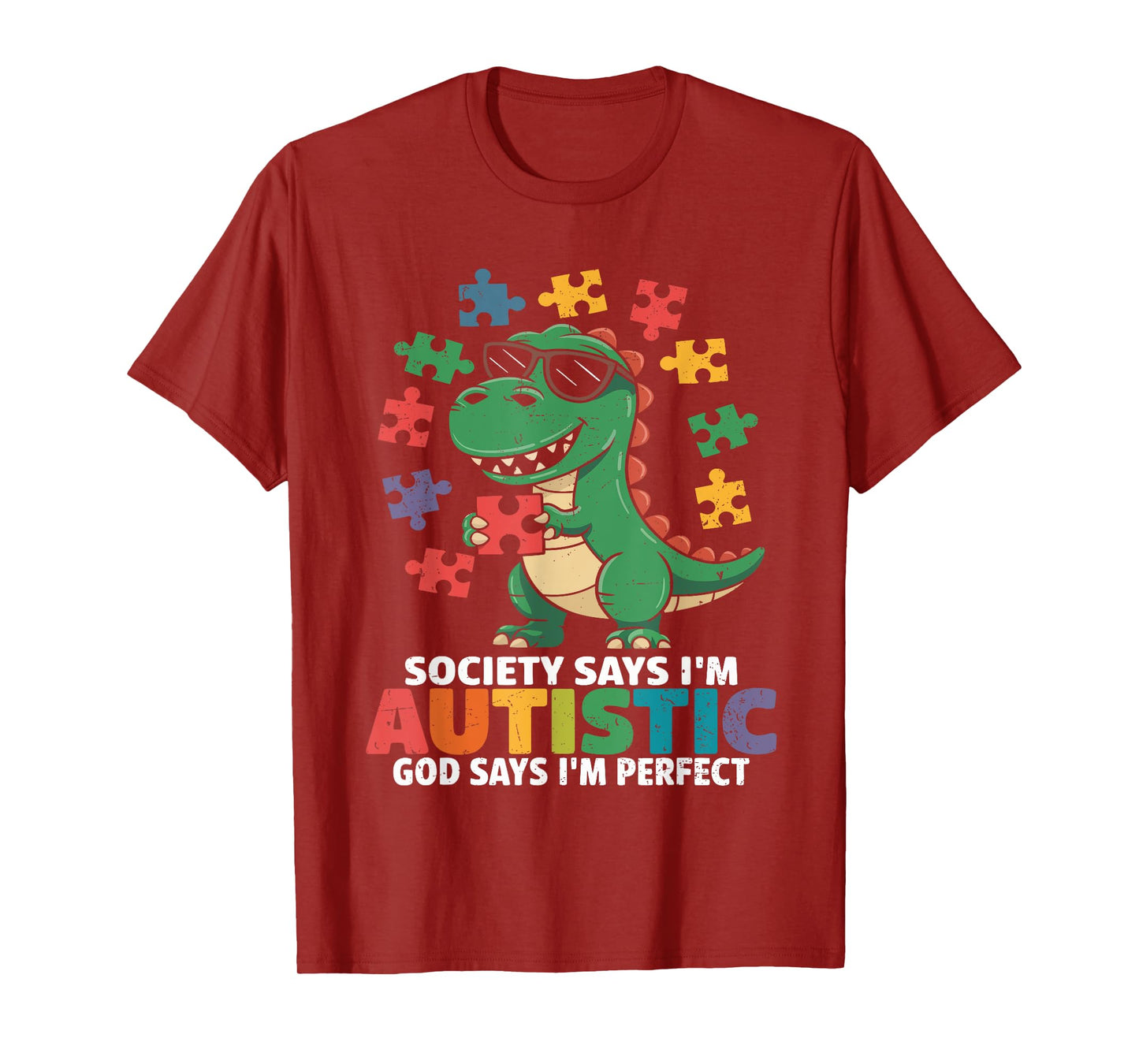 Society Says I'm Autistic God Says I'm Perfect Autism Kids T-Shirt