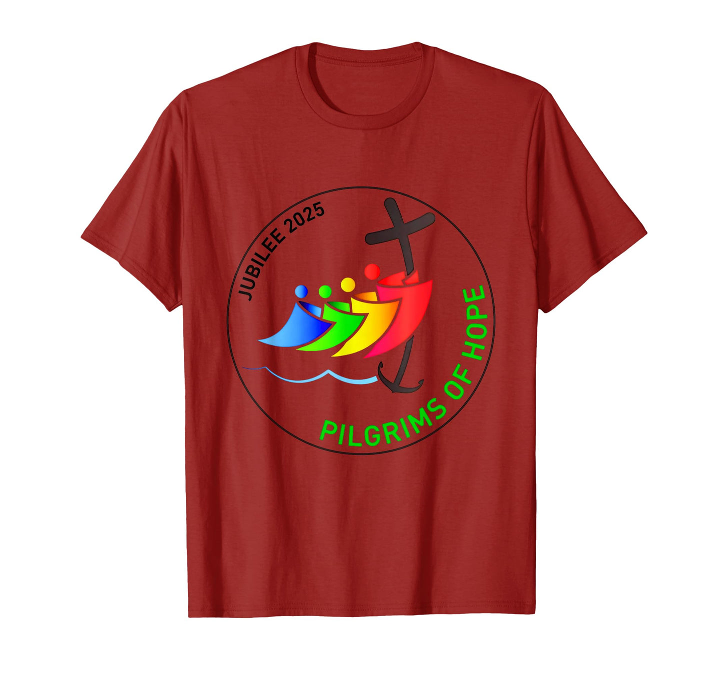 Catholic Jubilee 2025 Stained Glass Pilgrims Of Hope T-Shirt