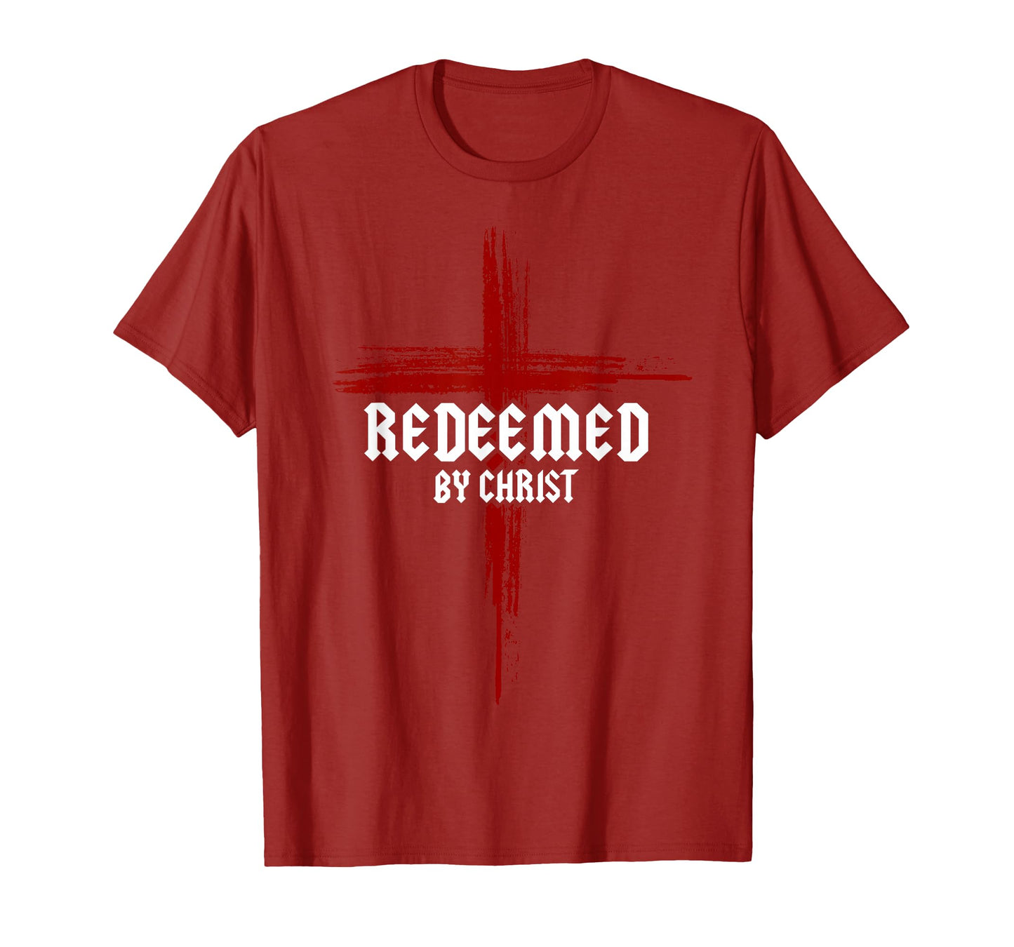 Redeemed by Christ Christian Cross Nails Jesus Faith Bible T-Shirt
