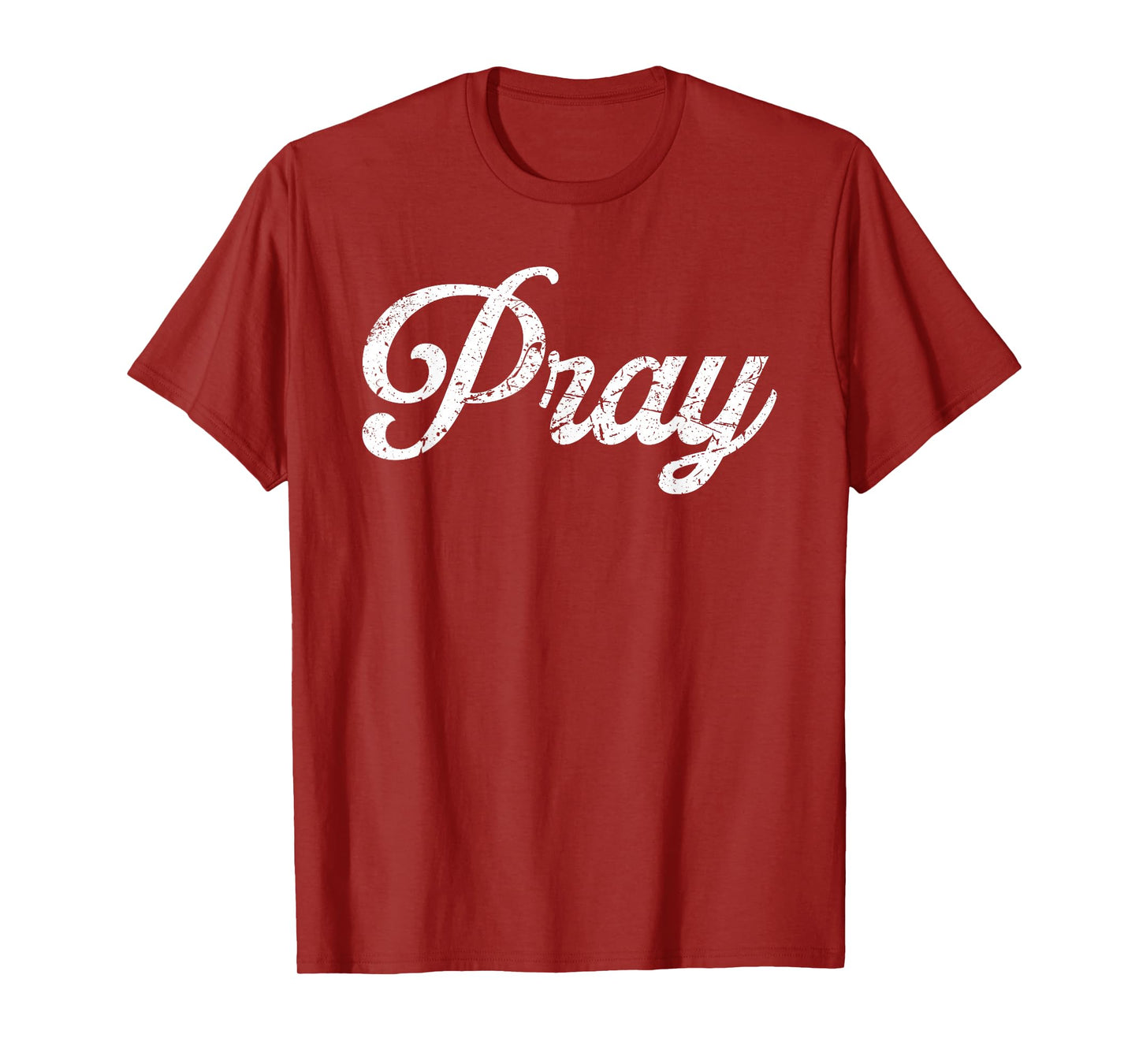 Pray Vintage Distressed Typography T-Shirt