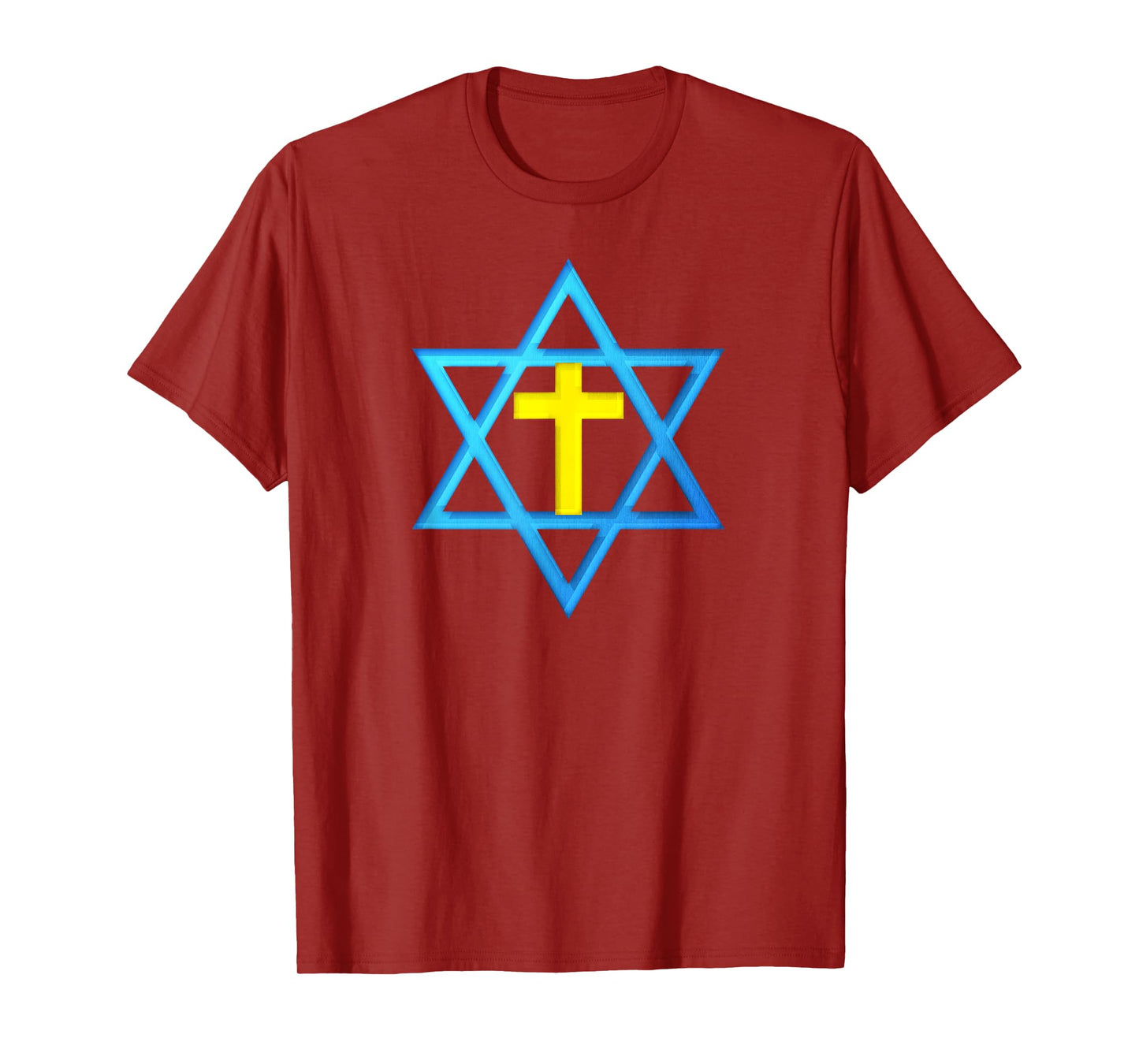Messianic Star of David with Gold Cross T-Shirt T-Shirt