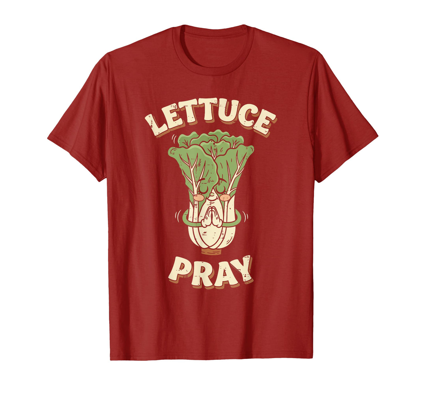 Lettuce Pray Vegetable Pun Cute Faith Humor Men Women Kids T-Shirt