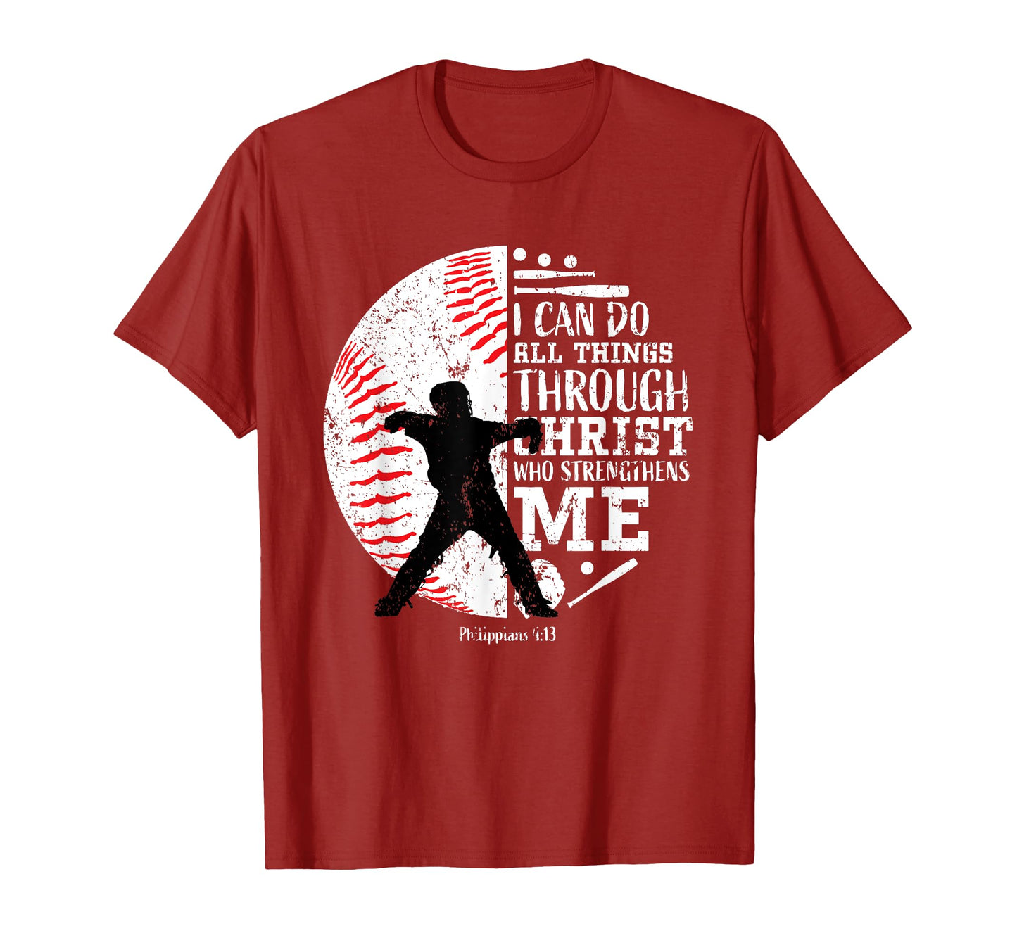 Baseball Catcher Gifts Players Teen Boys Kids Cool Christian T-Shirt