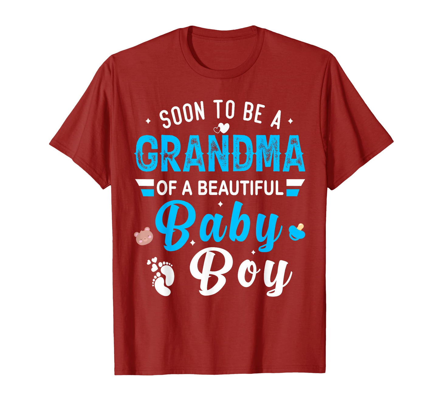 Soon to Be Grandma of a Beautiful Baby Boy gender reveal T-Shirt
