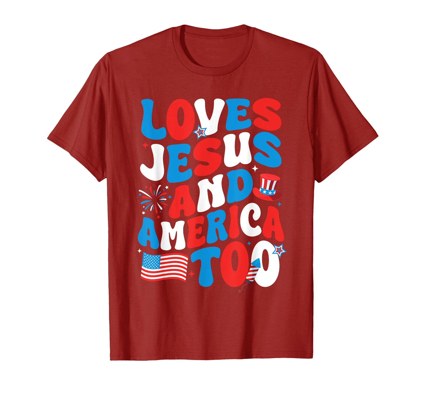 Patriotic Apparel: Loves god, America Too, Perfect for July T-Shirt