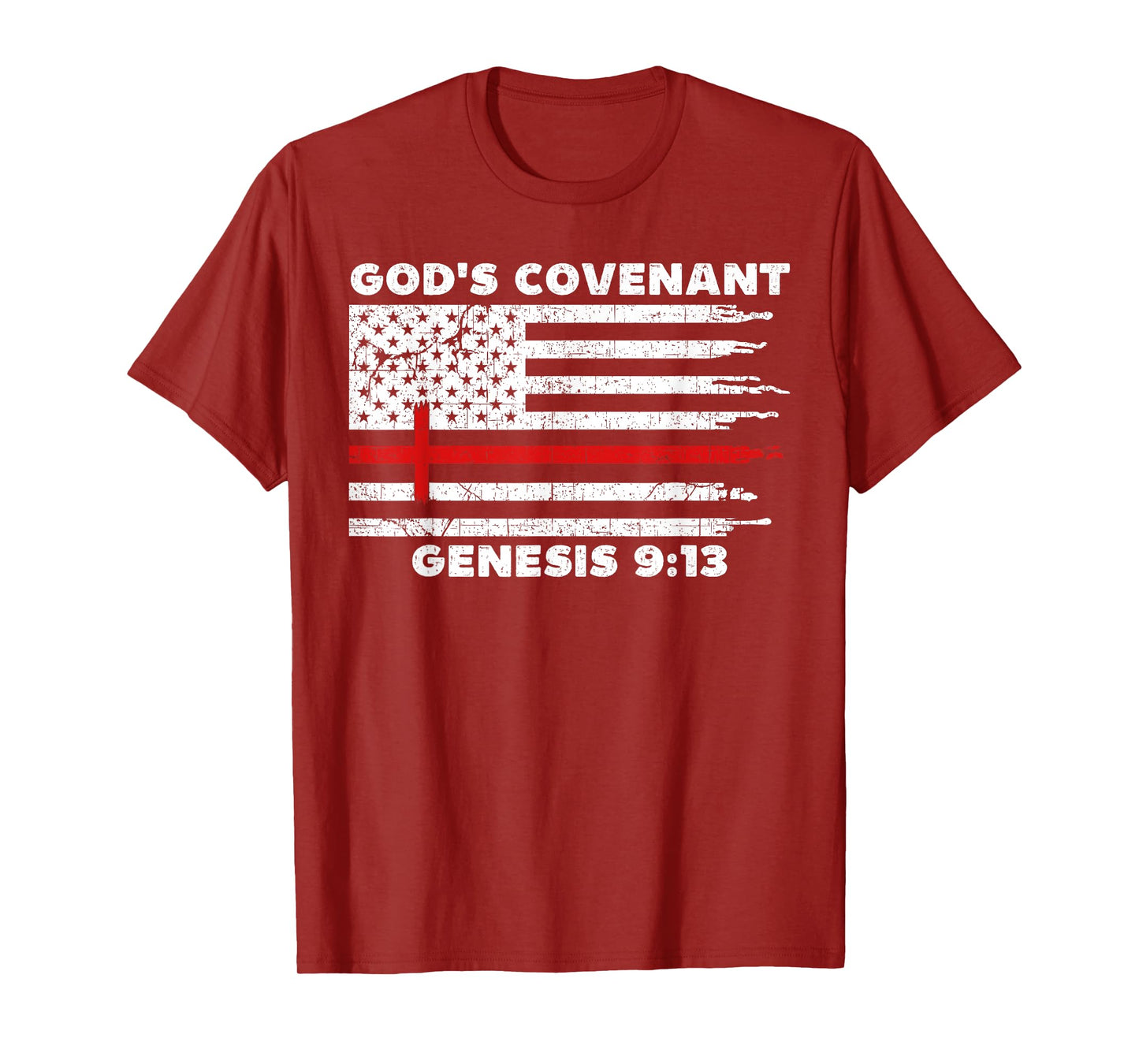 Gods Covenant Rainbow Genesis 9 13 Jesus Cross Bible Quote T-Shirt