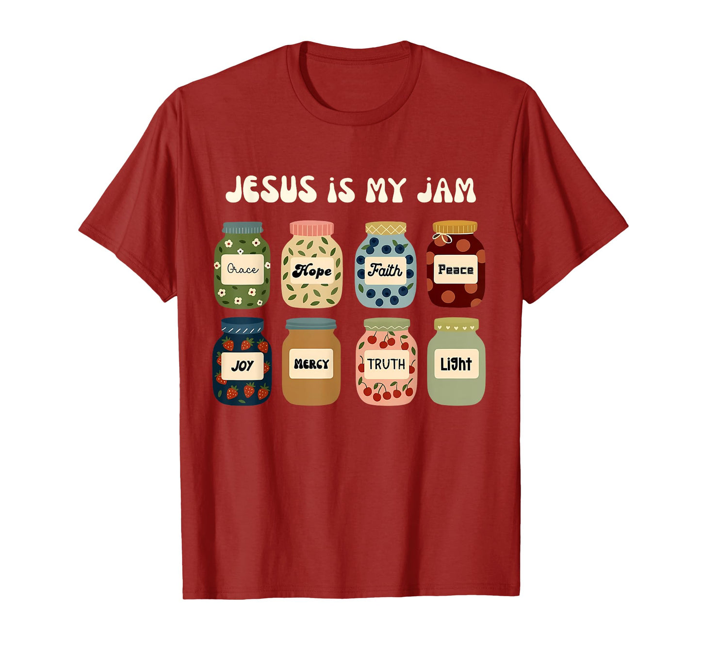 Jesus Is My Jam Christian Faith Religious Bible Verse Art T-Shirt