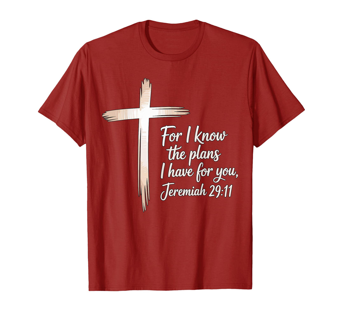 Jeremiah 29-11 Bible Verse Christian Cross Faith T-Shirt