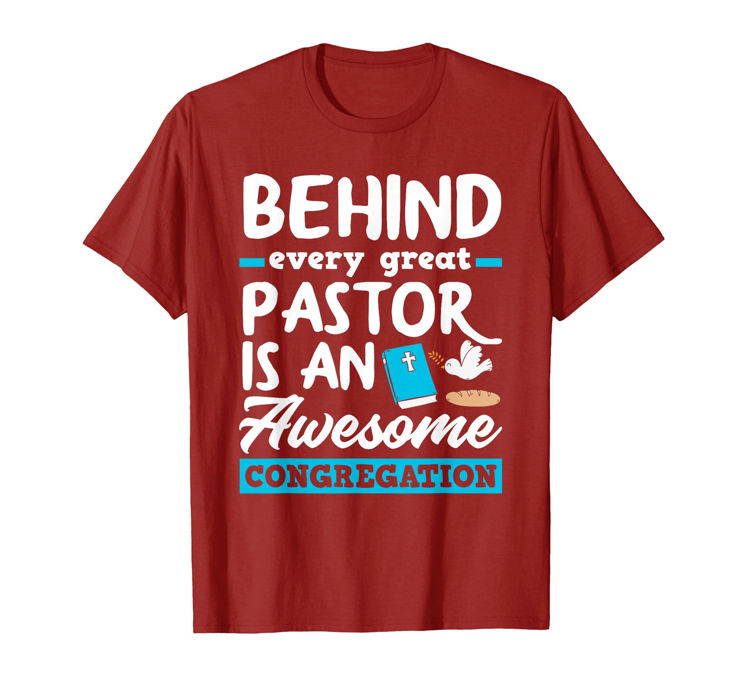 Behind Every Great Pastor Funny Minister Clergy Pastor T-Shirt