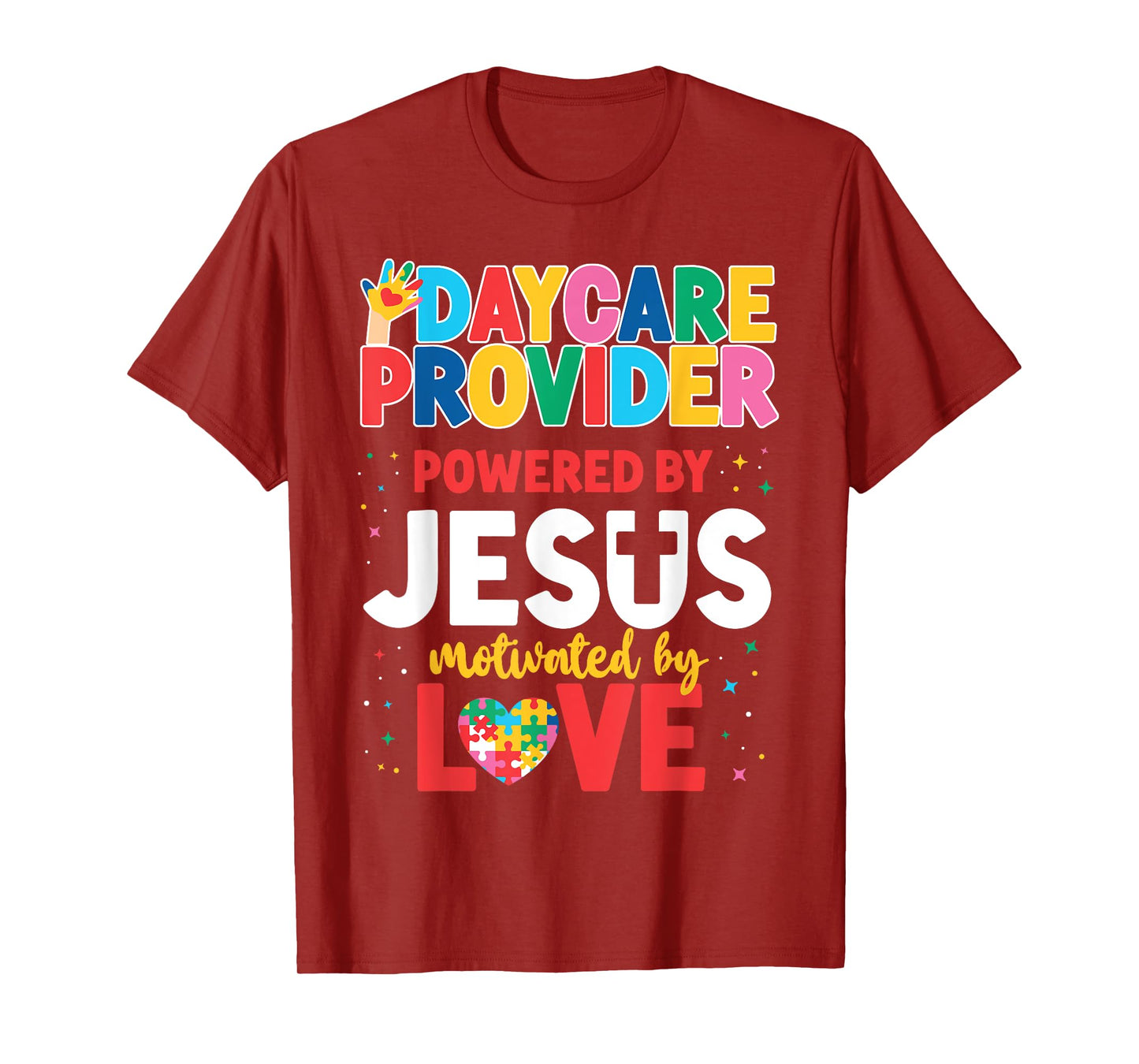 Childcare Daycare Provider Teacher Babysitter Jesus Faith Men Women Girls Kids T-Shirt