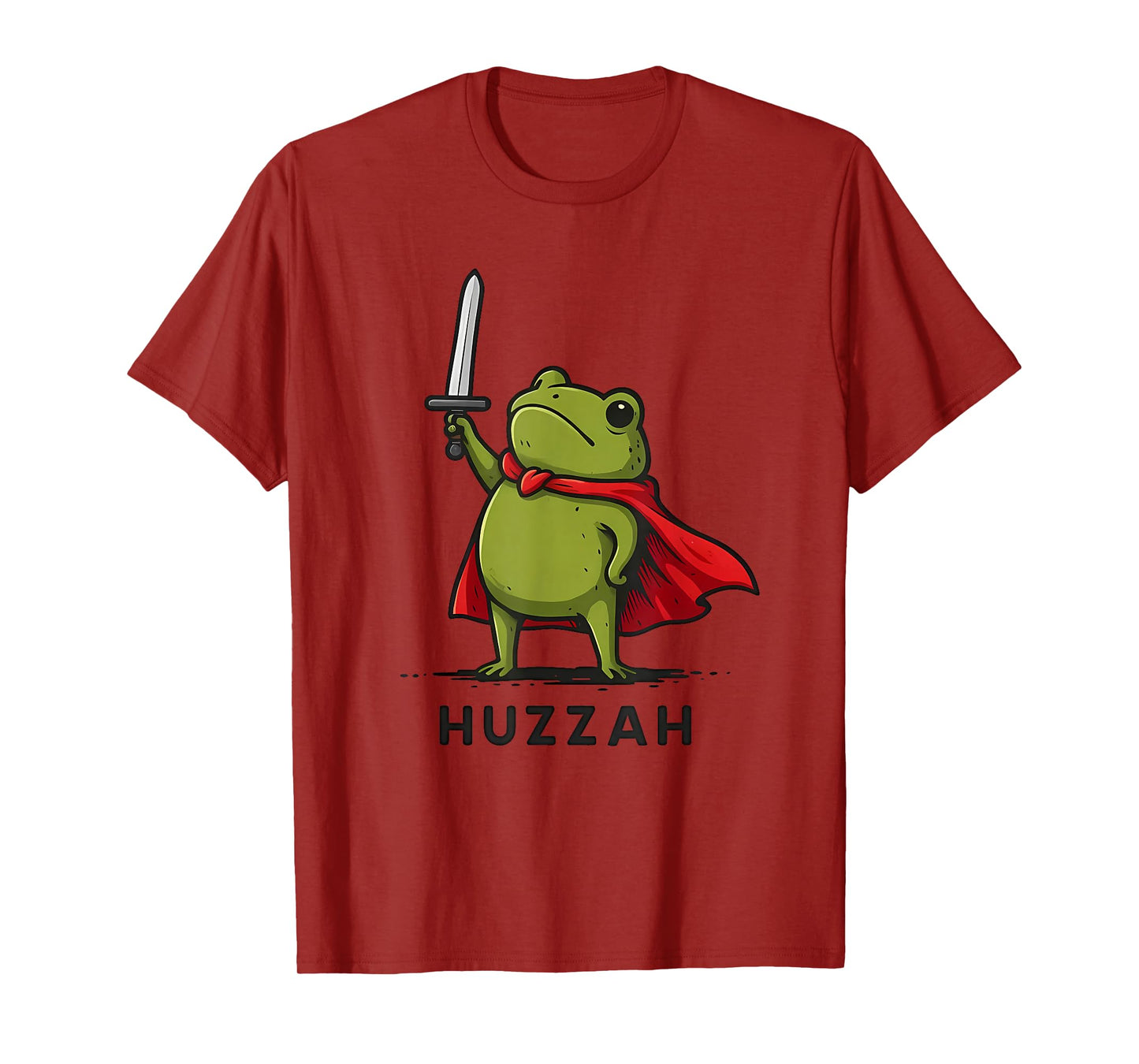 Huzzah Frog Knight Funny Sword Meme Quote T-Shirt