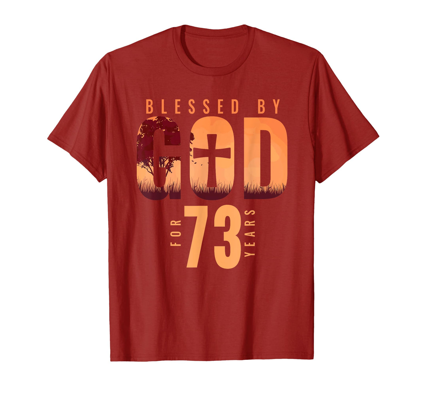 Blessed By God For 73 Years 73rd Birthday Religious Theme T-Shirt