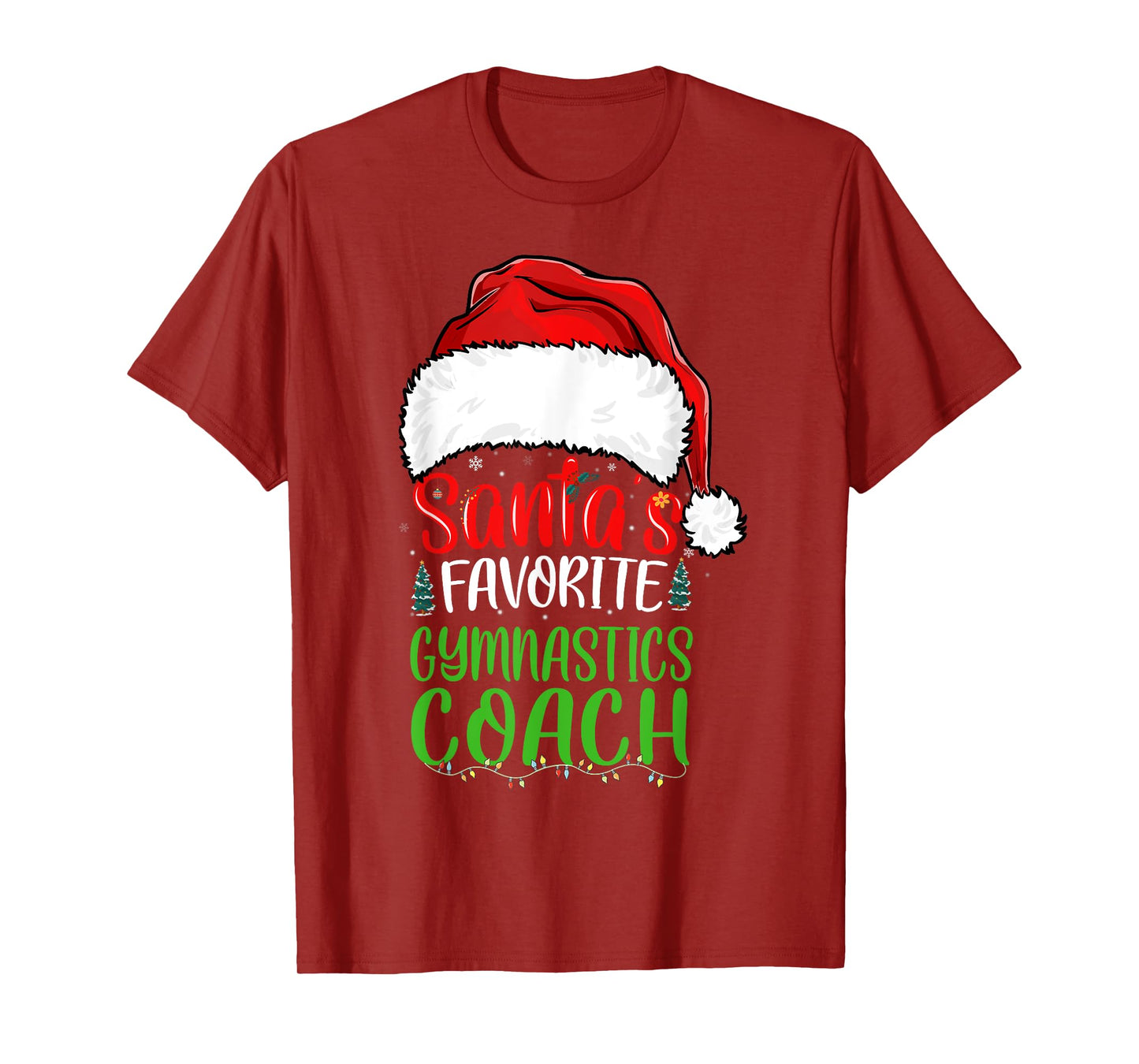 Santa's Favorite Gymnastics Coach Funny Christmas Gymnastics T-Shirt