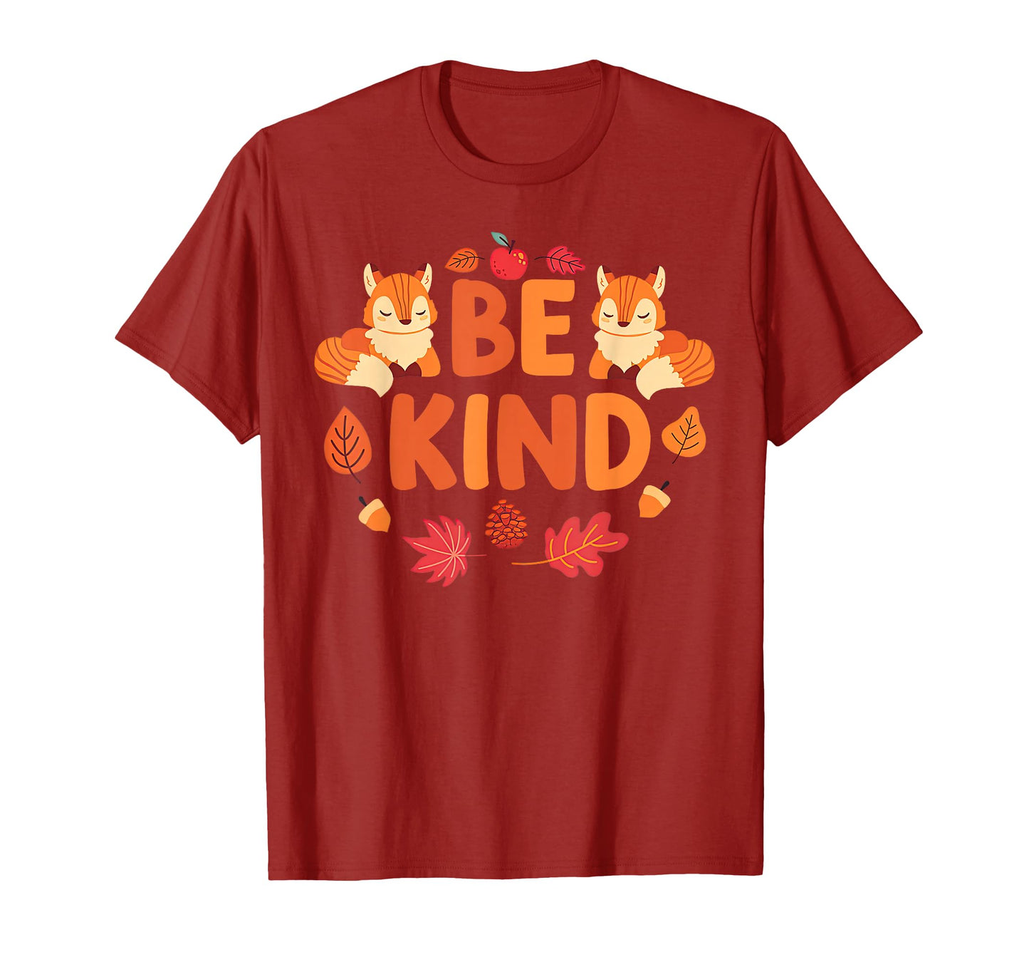 Fox Teacher Be Kind Positive Inspirational Kindness Fall T-Shirt