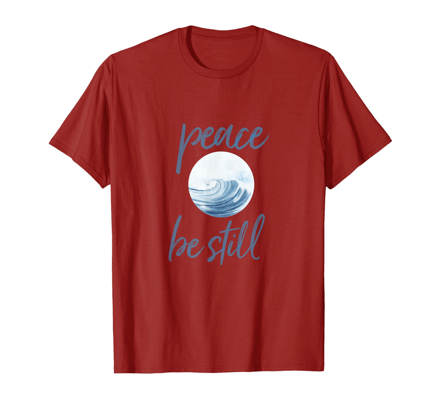 Christian Scripture Peace Be Still Mark 4:39 Ocean Beachwear T-Shirt