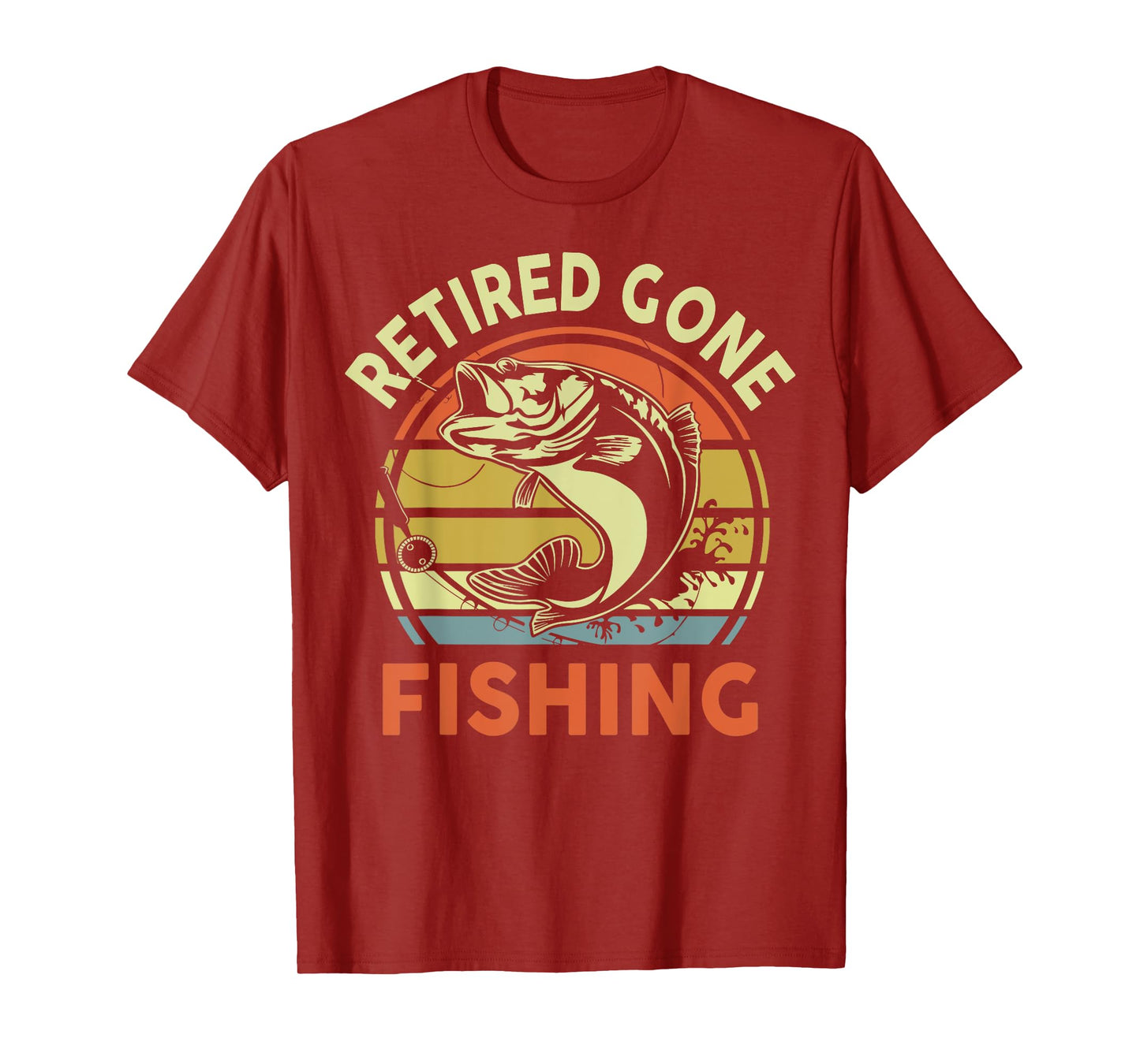 Retired Gone Fishing Grandpa Father Day Gift Funny Bass Dad T-Shirt