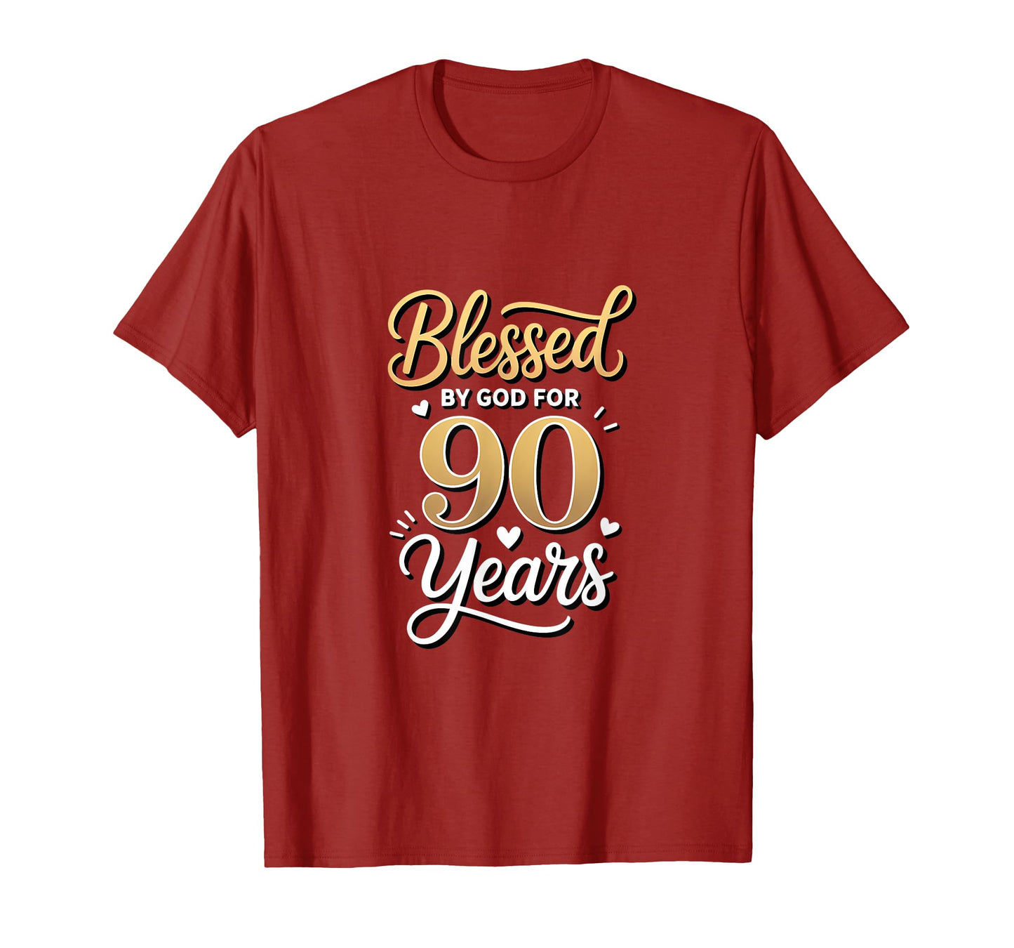 Blessed by God for 90 Years Religious Themed 90th Birthday T-Shirt