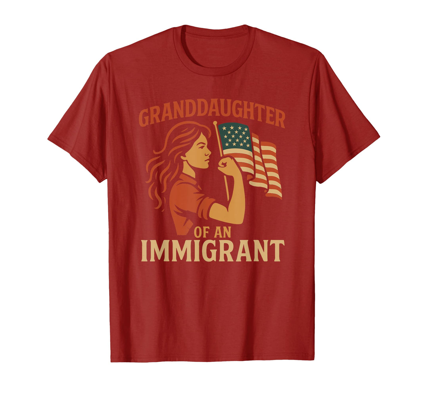 Granddaughter of an Immigrant Vintage American Patriotic USA T-Shirt