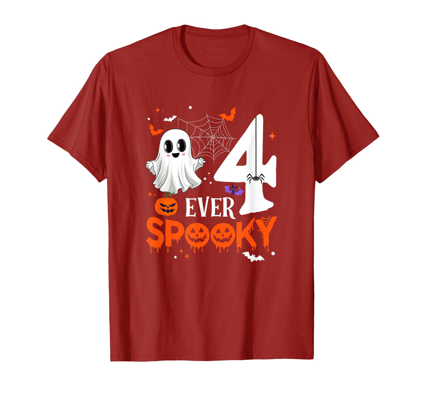 Four Ever Spooky Birthday Decorations Halloween 4Th Birthday T-Shirt